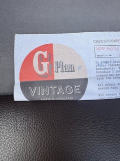 Vintage Brown Tufted Leather G-Plan Swivel Lounge Chair and Ottoman