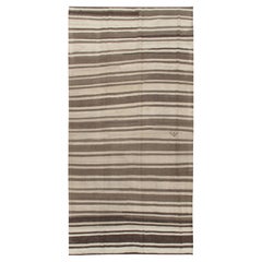 Alfombra Turca Kilim Marrón Vintage Corredor 5'1 x 10'4