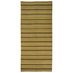 Vintage Braun Türkisch Kilim Läufer  4'4 x 10'10