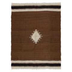 Vintage Brown Turkish Mohair Rug 4'6 x 6'