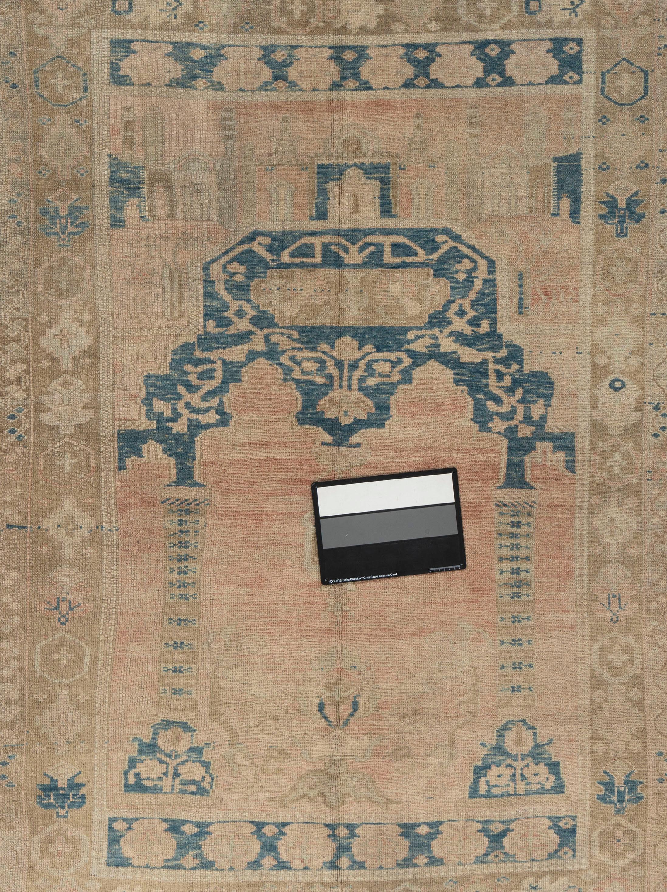 20th Century Vintage Brown Turkish Oushak Area Rug 4'6 X 6'5 For Sale