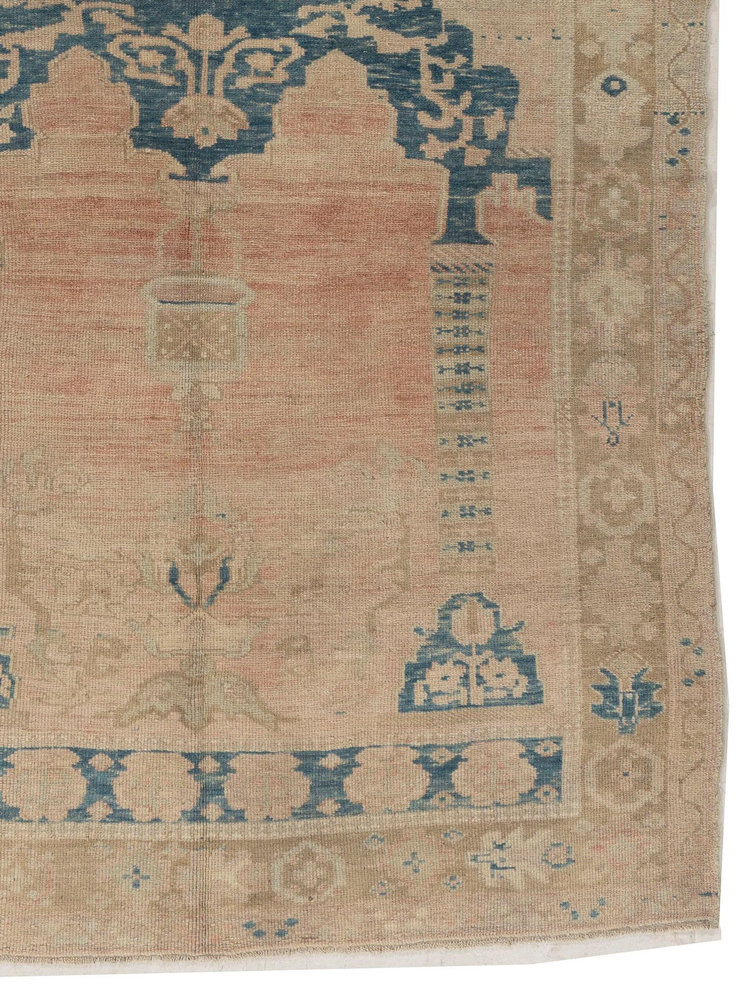Tappeto vintage marrone turco Oushak 4'6 X 6'5 in vendita 1