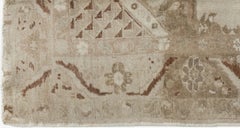 Vintage Turkish Oushak Area Rug, 4'6 x 6'11 Hand-Woven Wool, Floral Design, 1940
