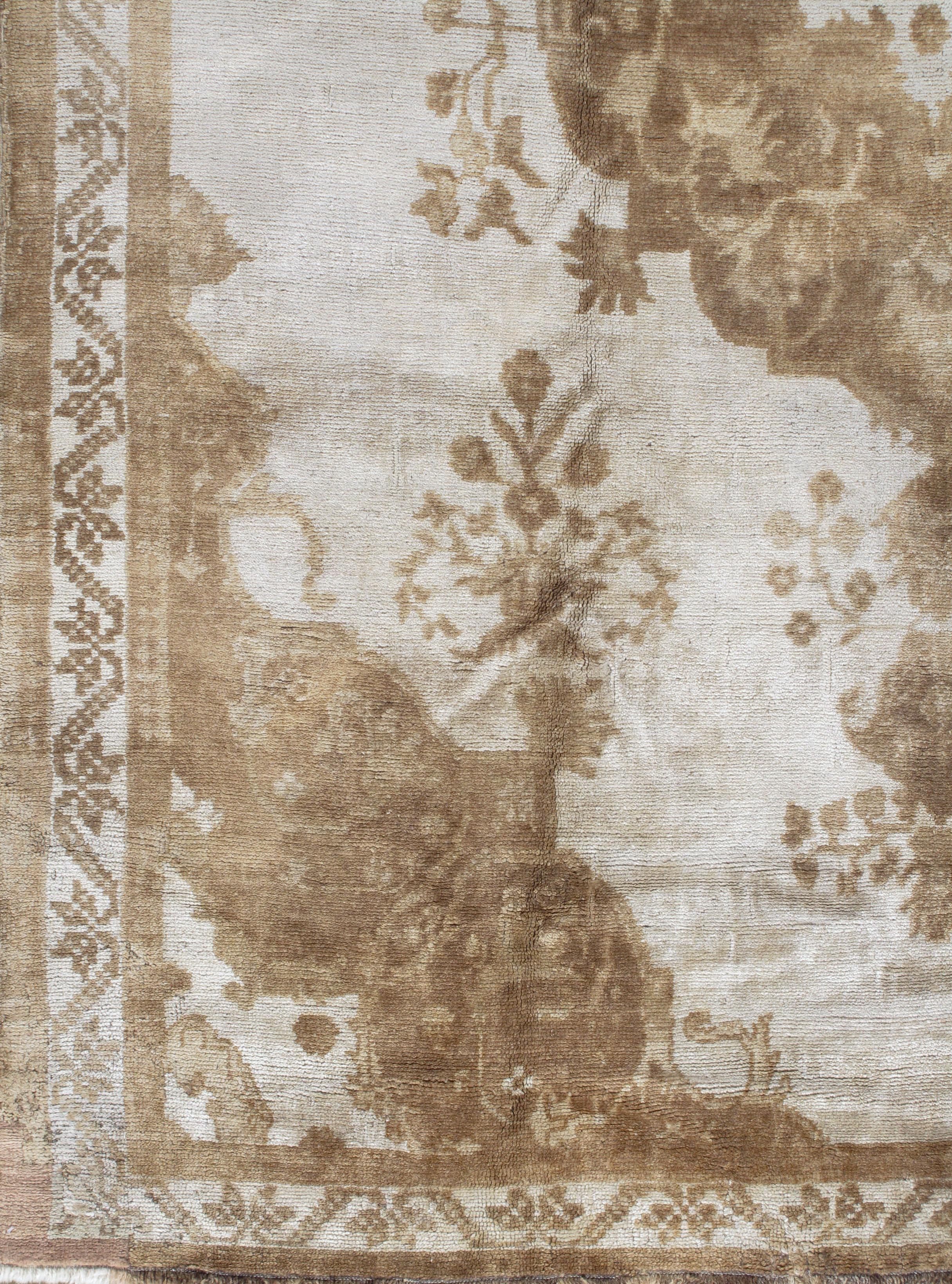 Turco Tappeto Oushak vintage marrone turco, 6'1 x 10'5 in vendita