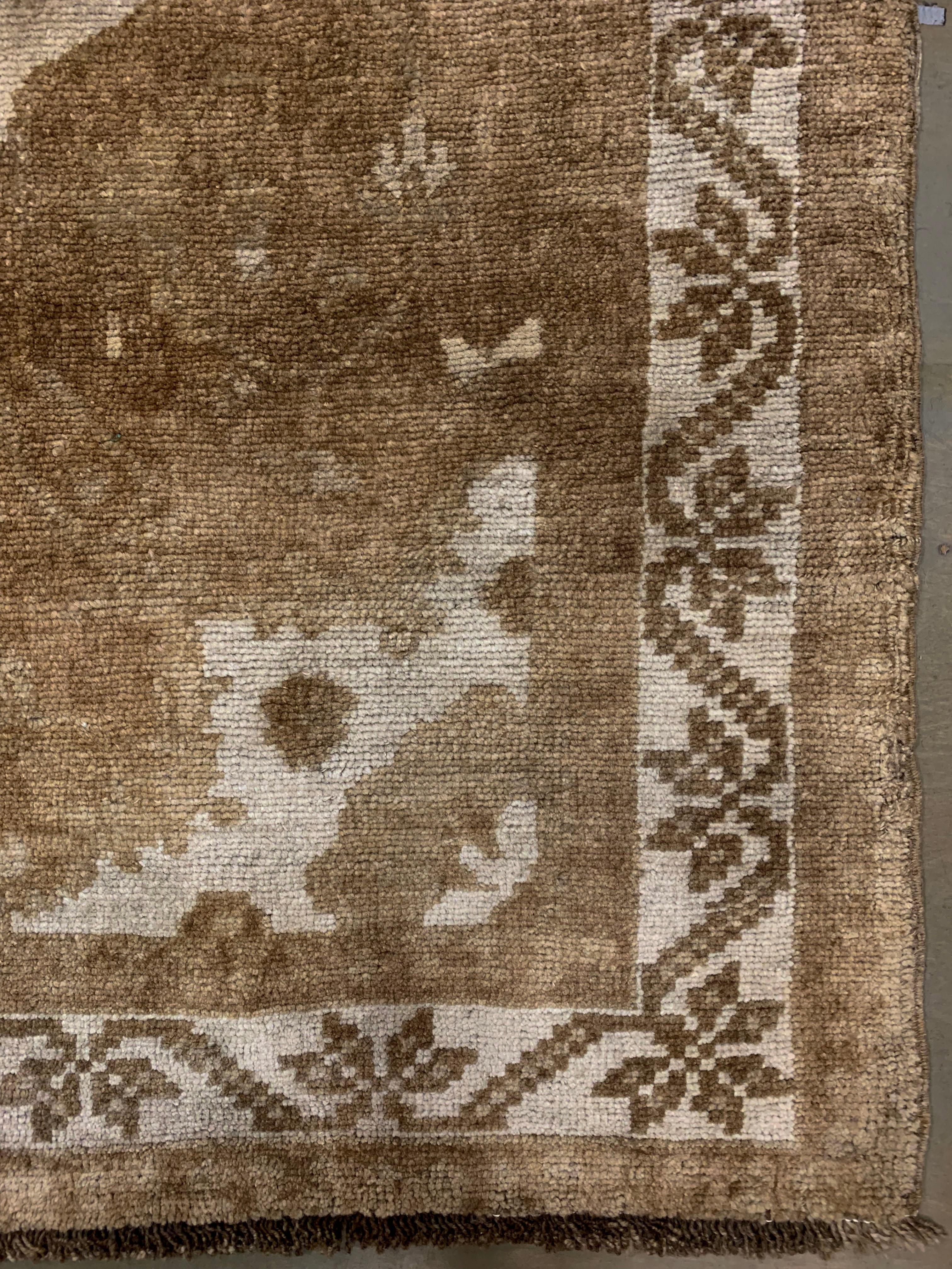 Tappeto Oushak vintage marrone turco, 6'1 x 10'5 in vendita 1