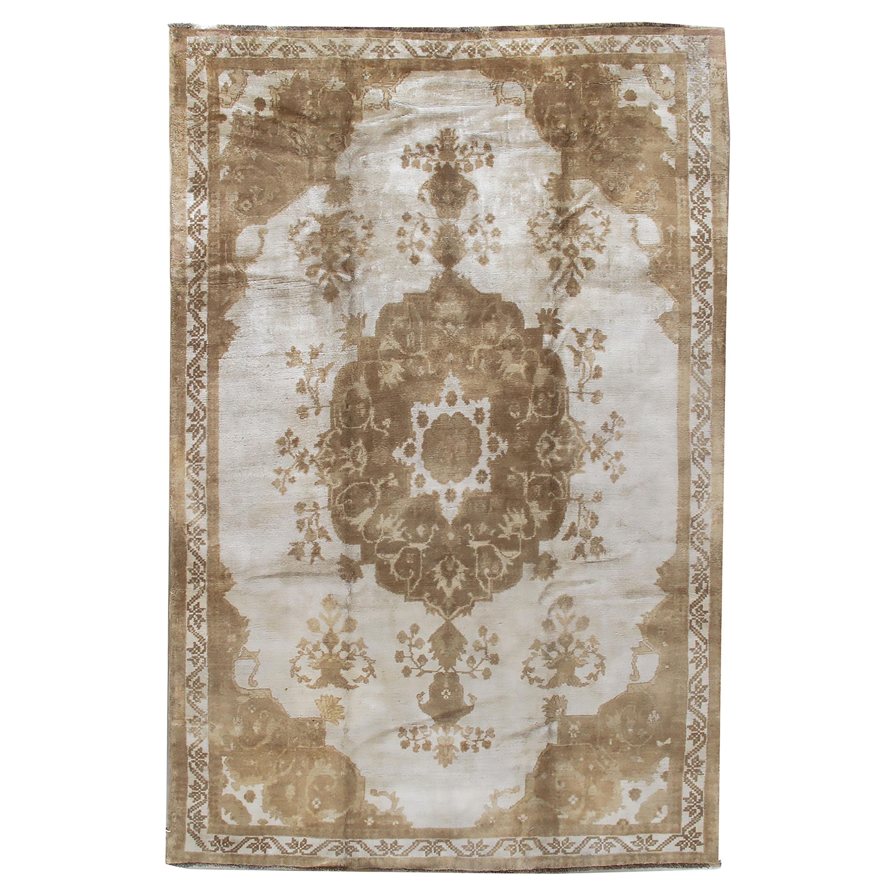 Tappeto Oushak vintage marrone turco, 6'1 x 10'5