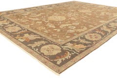 Vintage Brown Turkish Oushak Rug