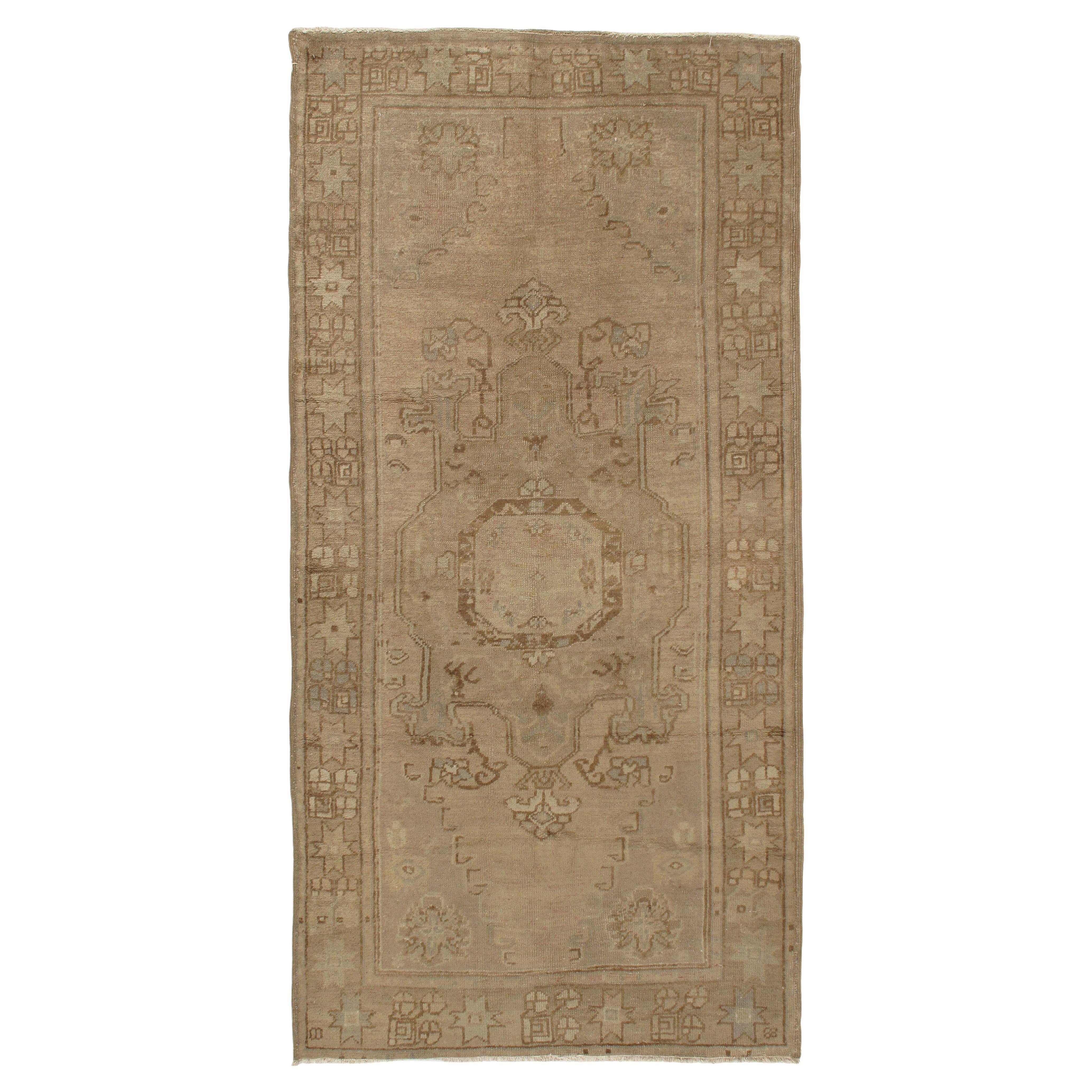 Vintage Brown Turkish Oushak Rug Runner, 3
10 x 7
8