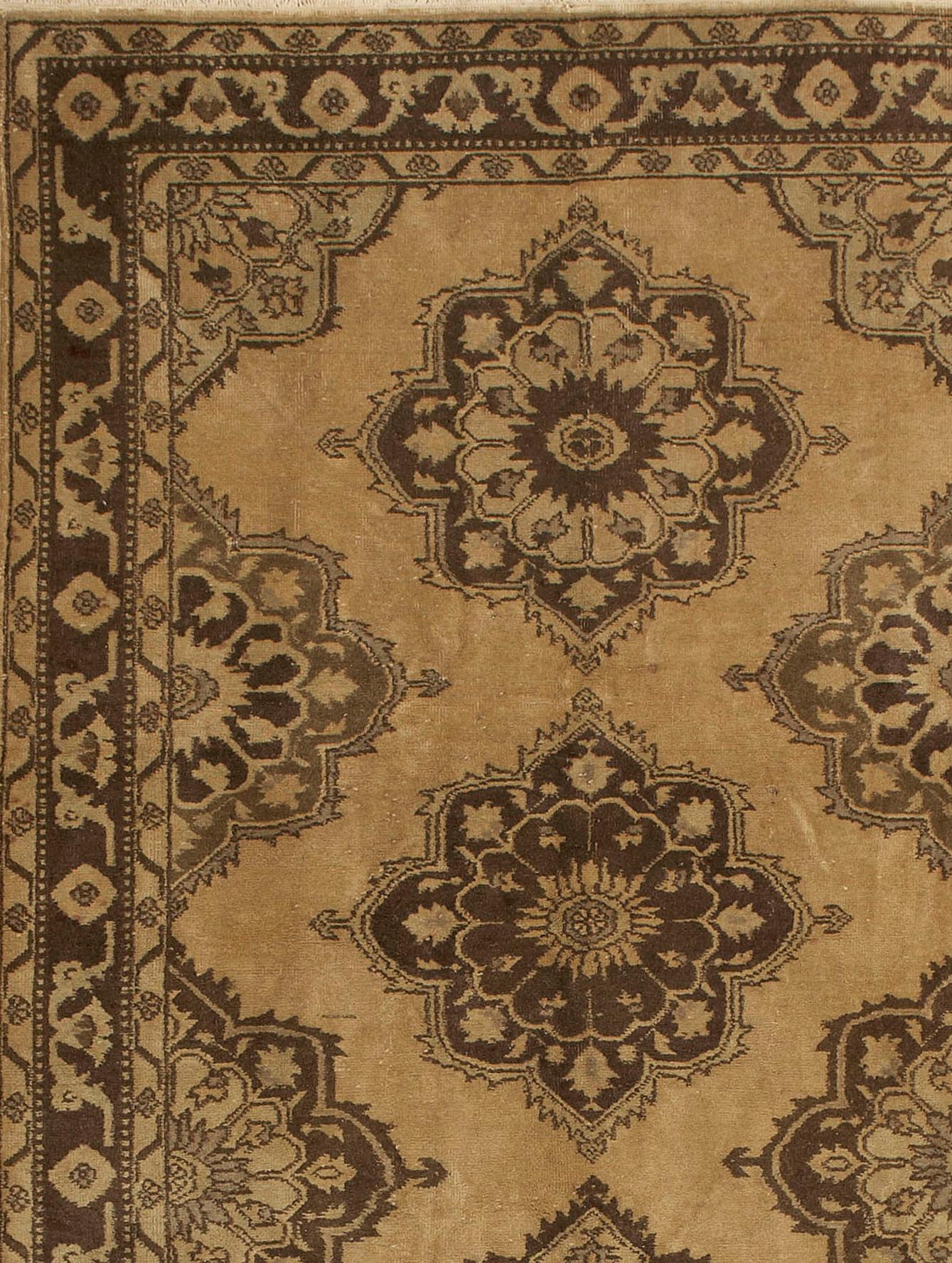 Runner Oushak turco marrone vintage 4'9 x 12'6 In condizioni buone in vendita a New York, NY