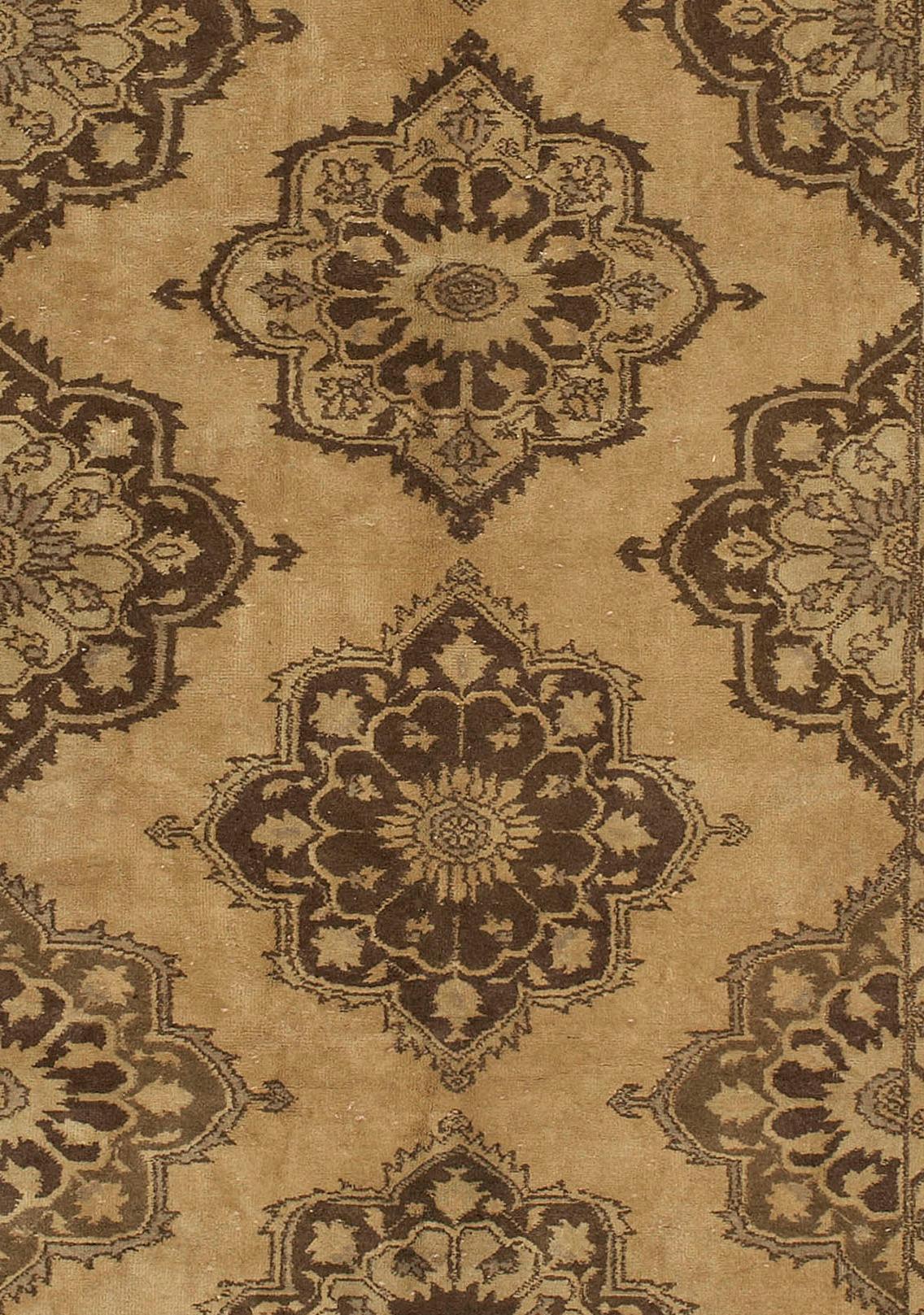 Runner Oushak turco marrone vintage 4'9 x 12'6 in vendita 1