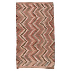 Alfombra Kilim Vintage Marrón de Lana Turca Anudada a Mano
