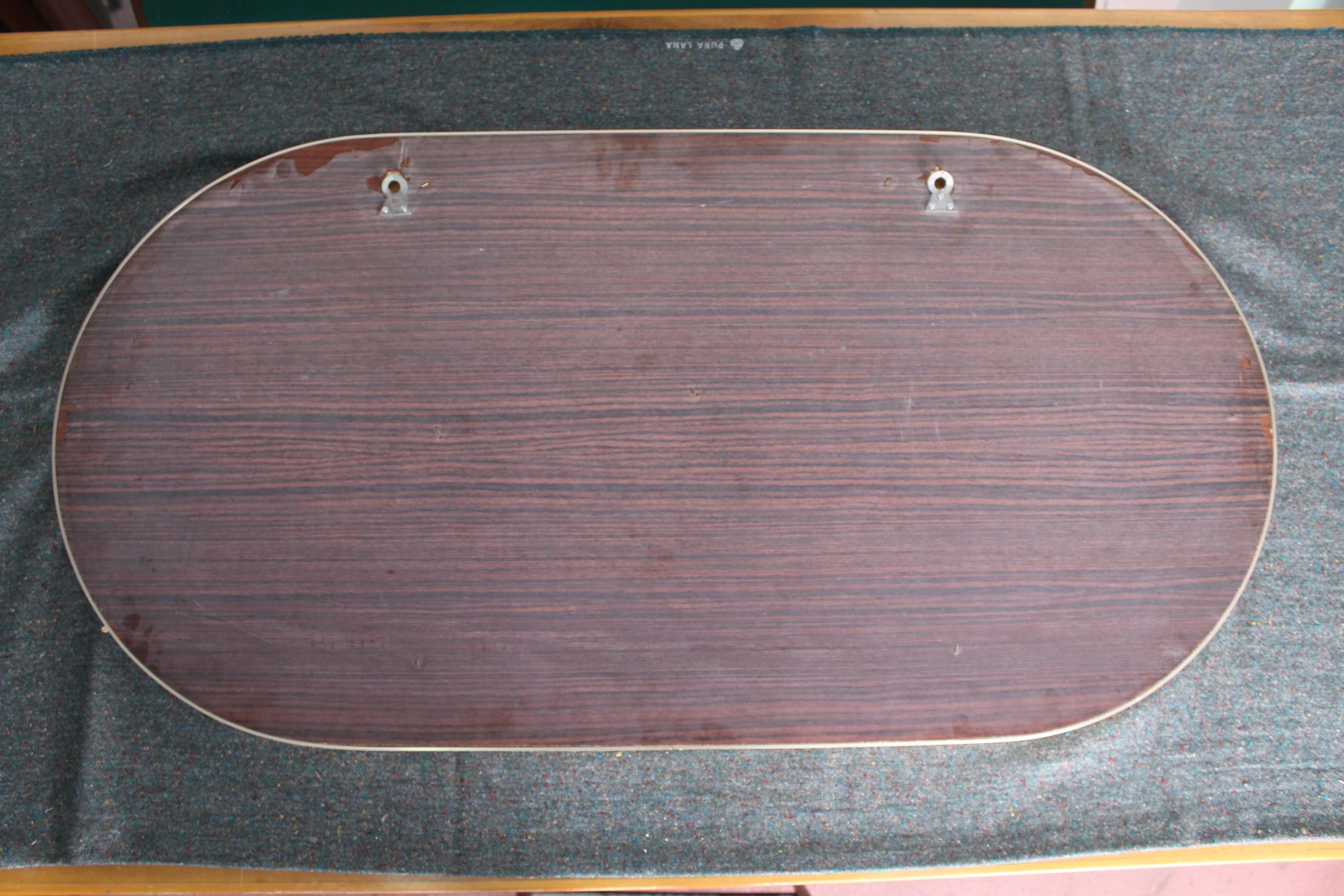 Vintage Brown Wood Brass and Oval Mirror, Italy, 1960s 11