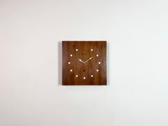 Vintage Brown Wooden Wall Clock from Seiko, 1980s