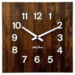 Vintage Brown Wooden Wall Clock from Seth Thomas, 1980s