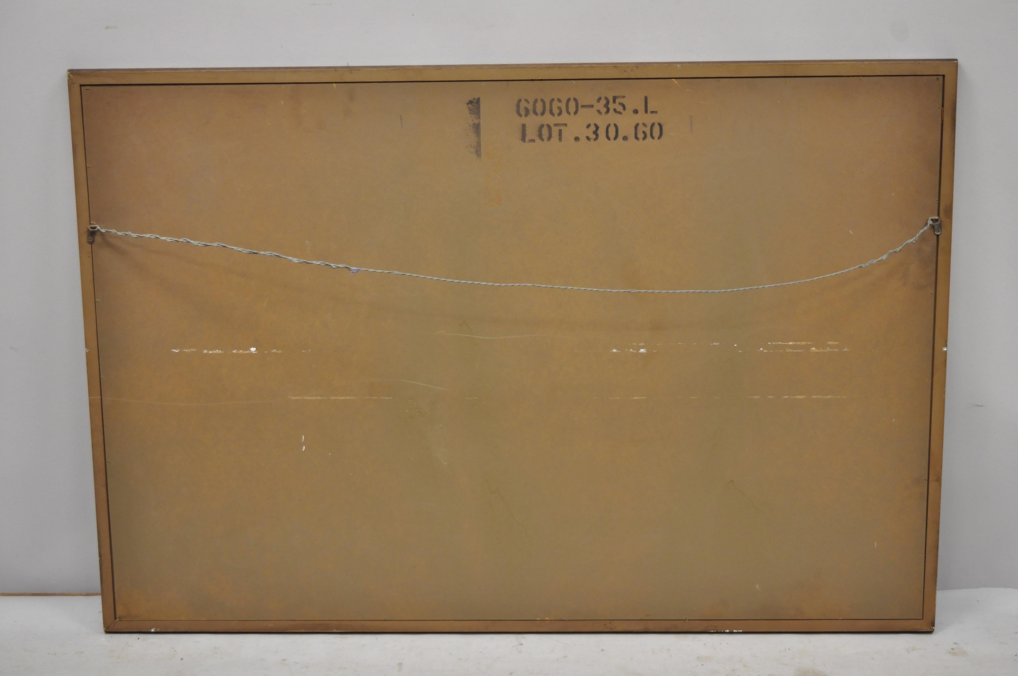 North American Vintage Broyhill Saga Mid-Century Modern Star Etched Walnut Dresser Wall Mirror