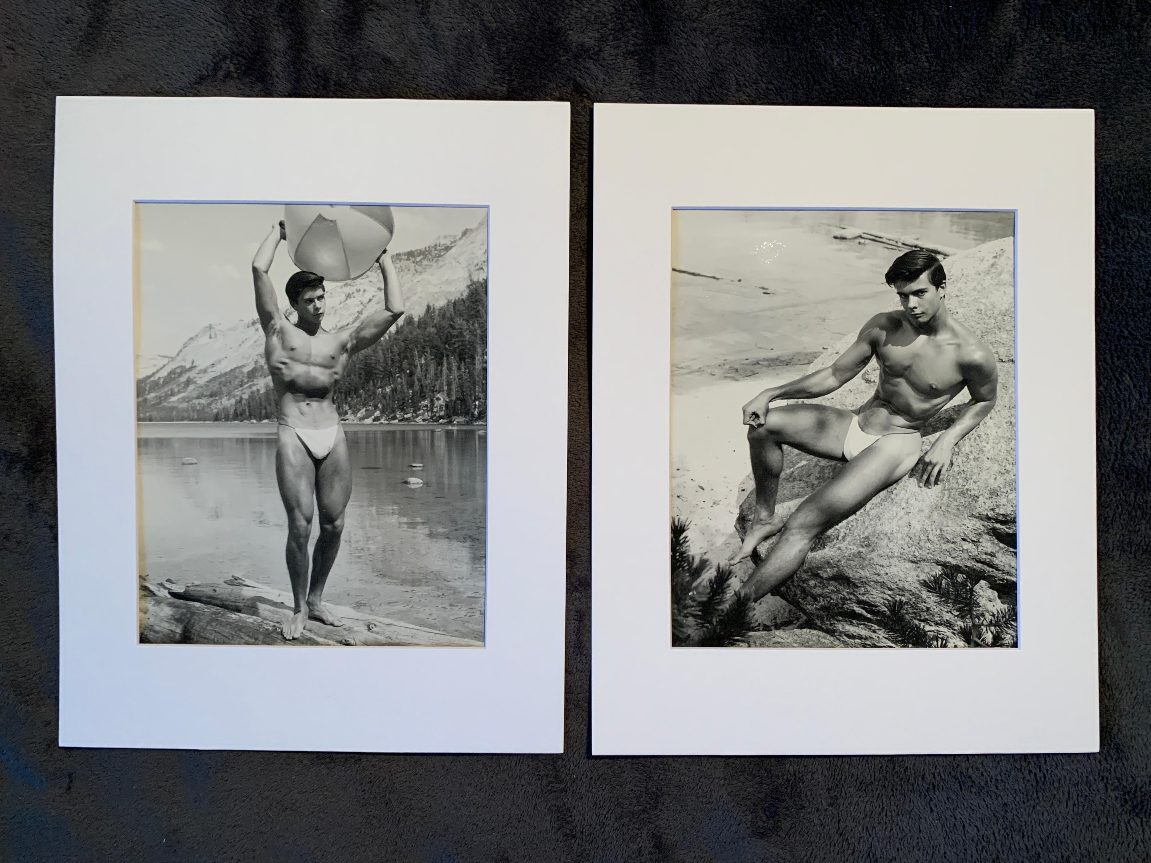 Vintage Bruce of Los Angeles Matched Pair Original B & W Male Photographs Set For Sale 2