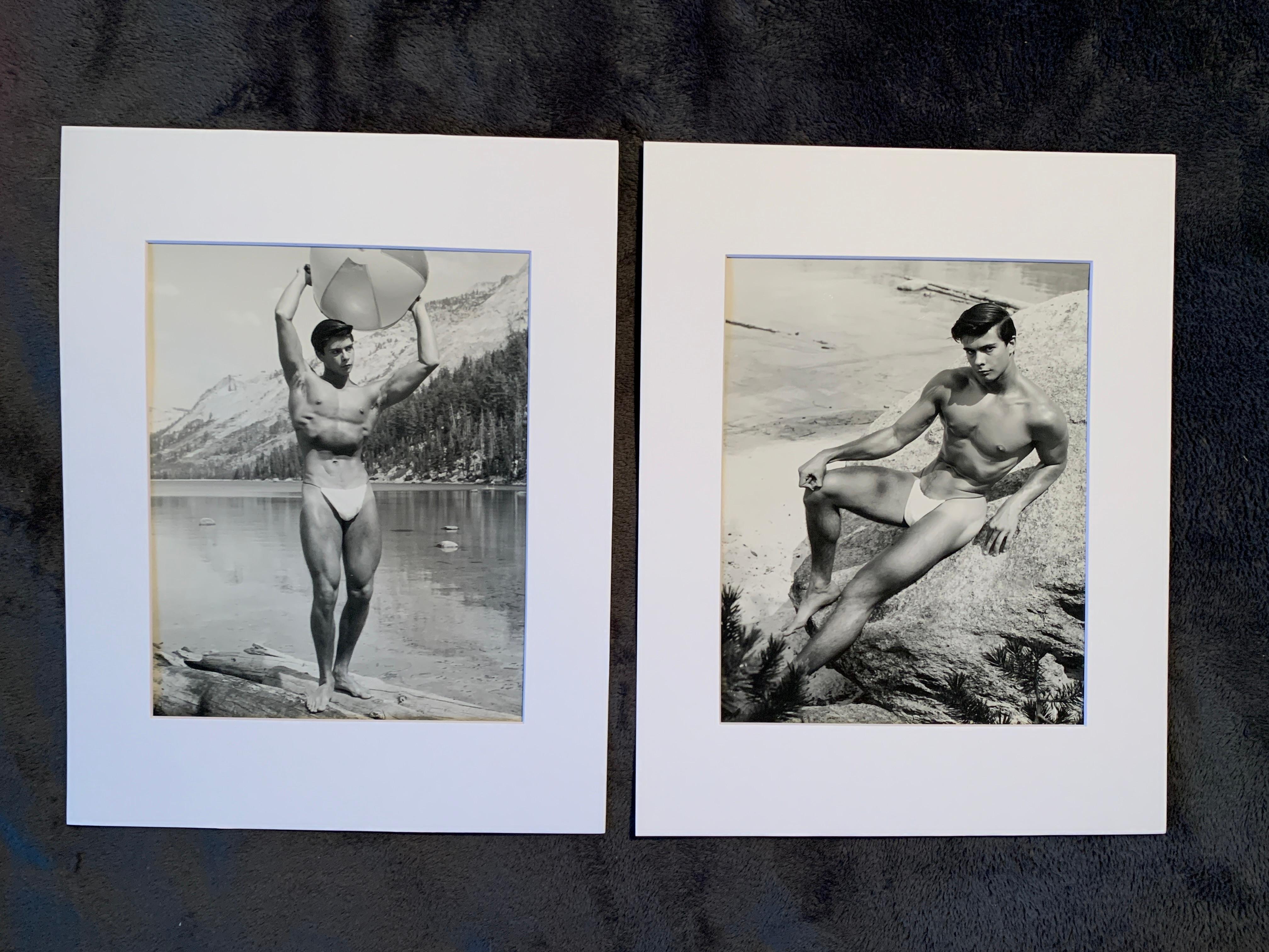 Vintage Bruce of Los Angeles Matched Pair Original B & W Male Photographs Set For Sale 3