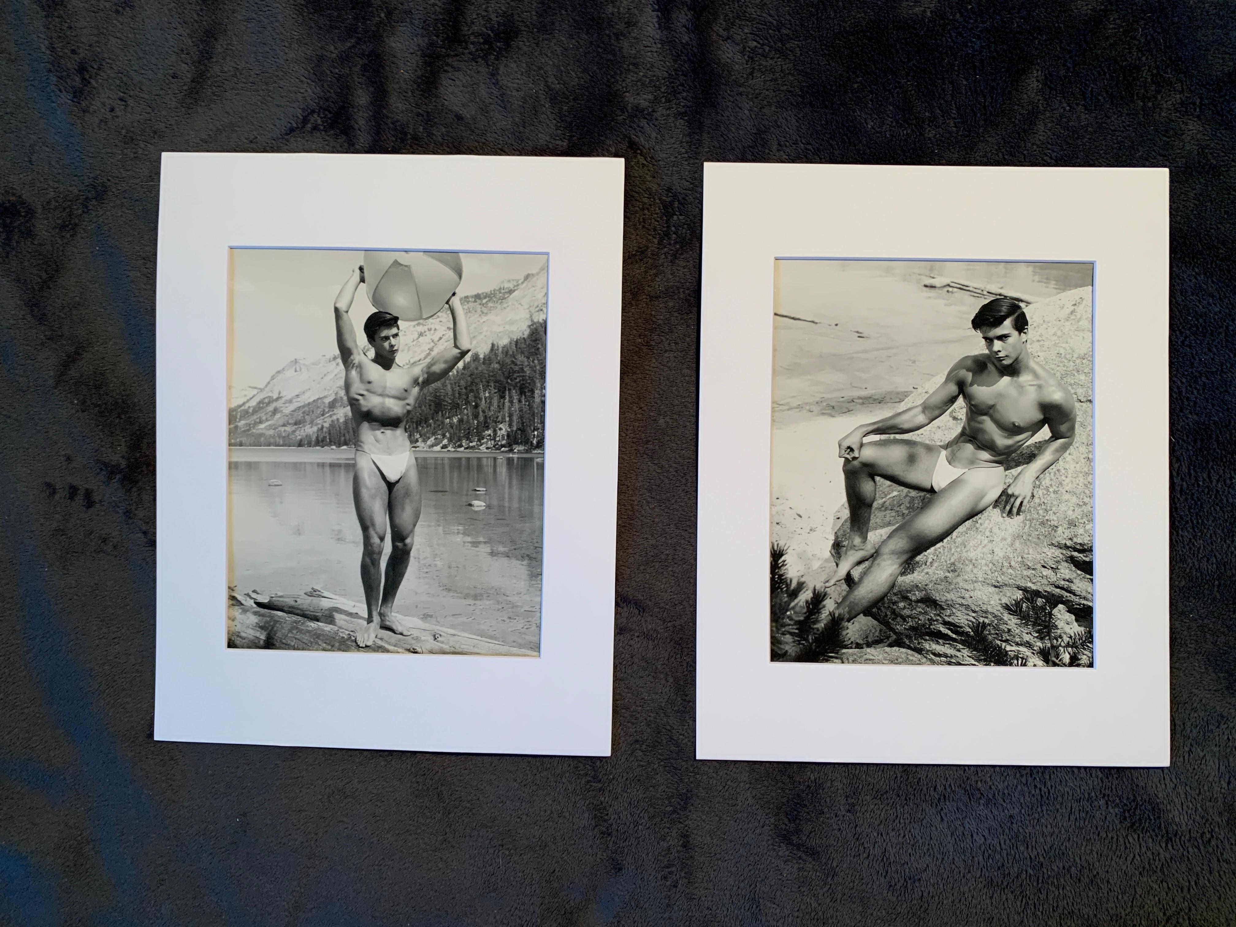 Paper Vintage Bruce of Los Angeles Matched Pair Original B & W Male Photographs Set For Sale