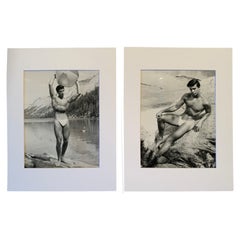 Vintage Bruce of Los Angeles Matched Pair Original B & W Male Photographs Set