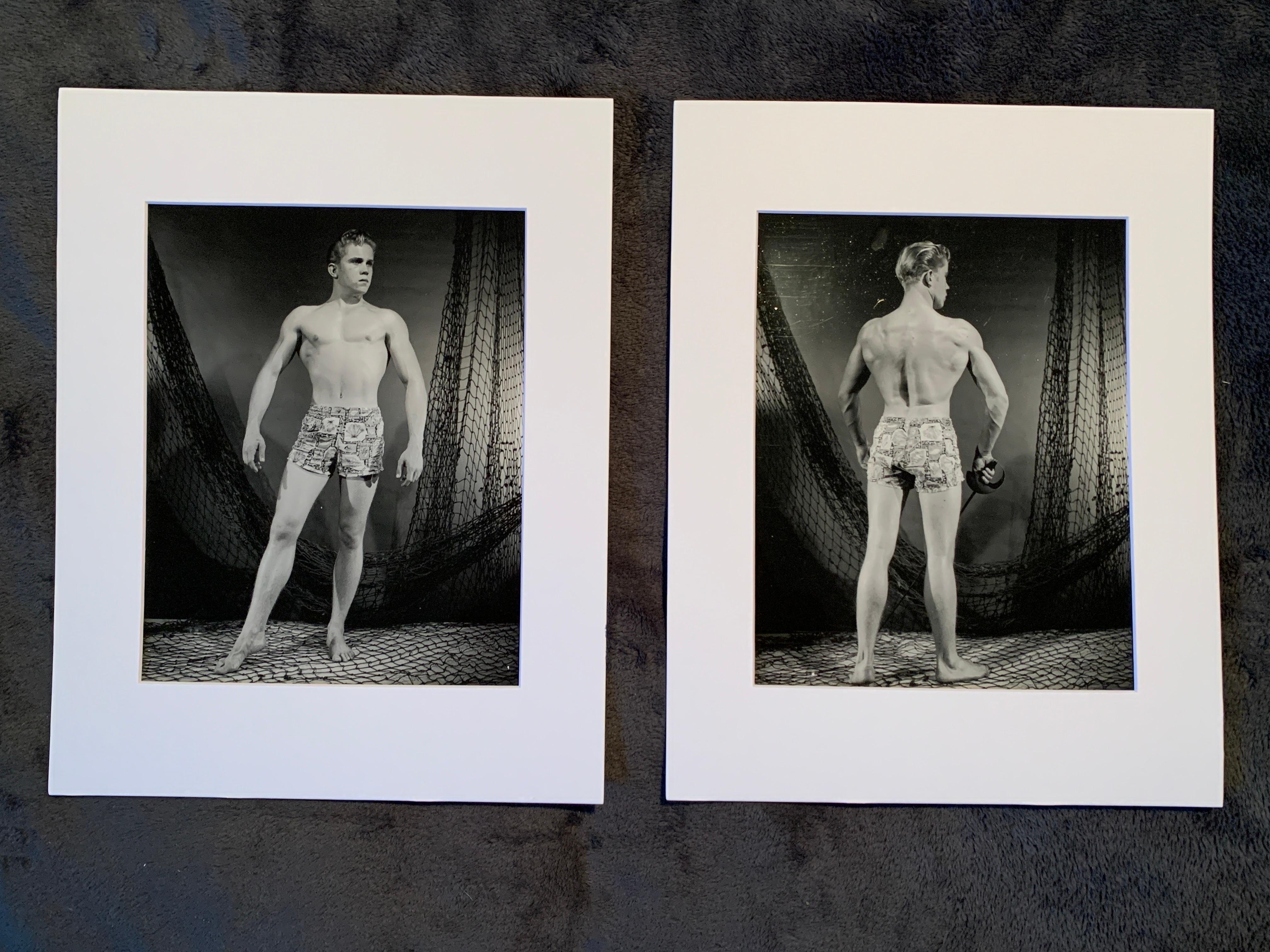 Mid-Century Modern Vintage Bruce of Los Angeles Matched Set Original B & W Male Photograph Set  For Sale