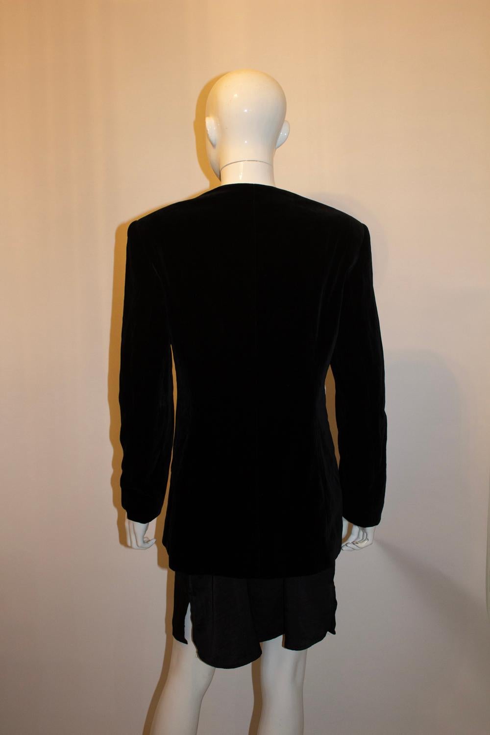 da uomo o donna Giacca vintage in velluto nero di Bruce Oldfield in vendita