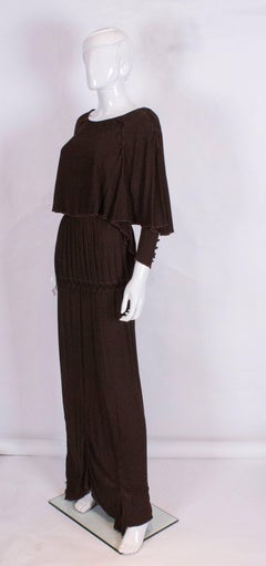 Vintage Bruce Oldfield Brown Jersey Gown