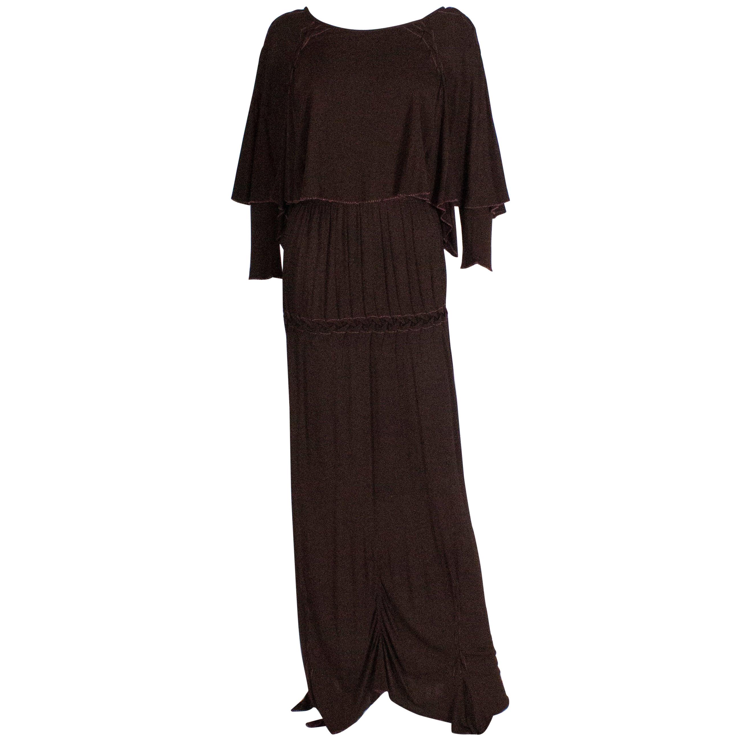Vintage Bruce Oldfield Brown Jersey Gown
