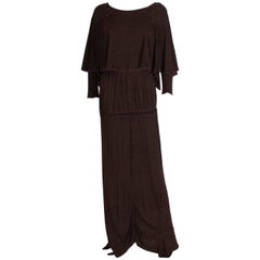 Vintage Bruce Oldfield Braunes Jersey-Kleid