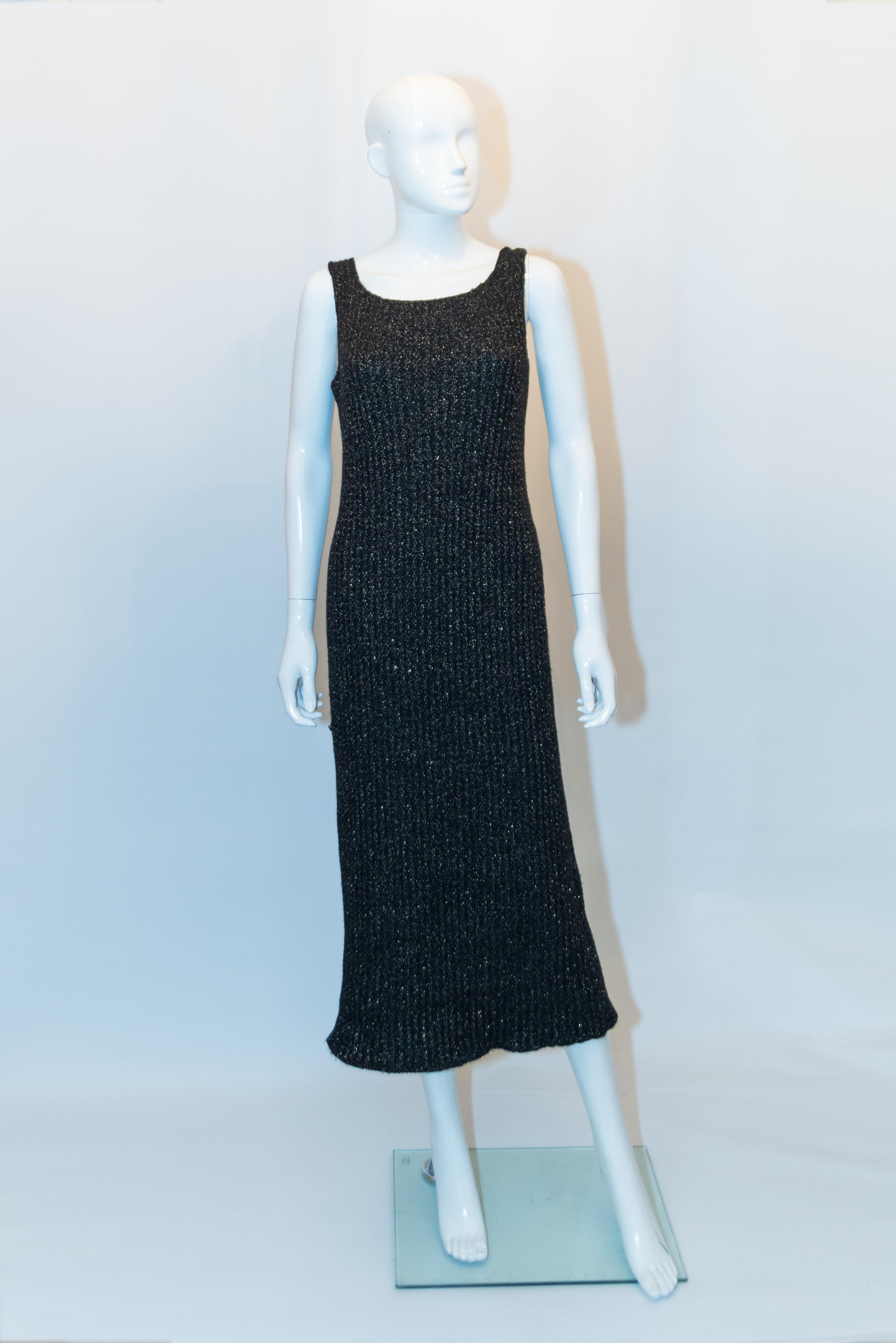 Black Vintage Bruce Oldfield Cashmere Knitted Dress For Sale