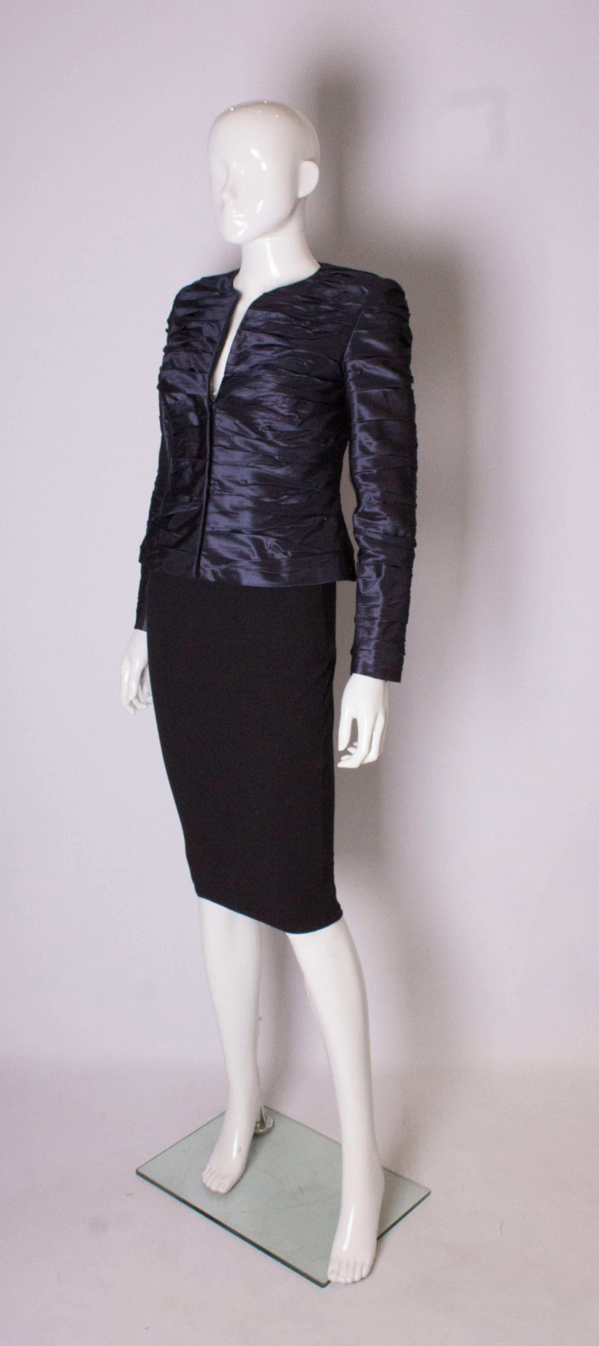 Black Vintage Bruce Oldfield Couture Silk Jacket