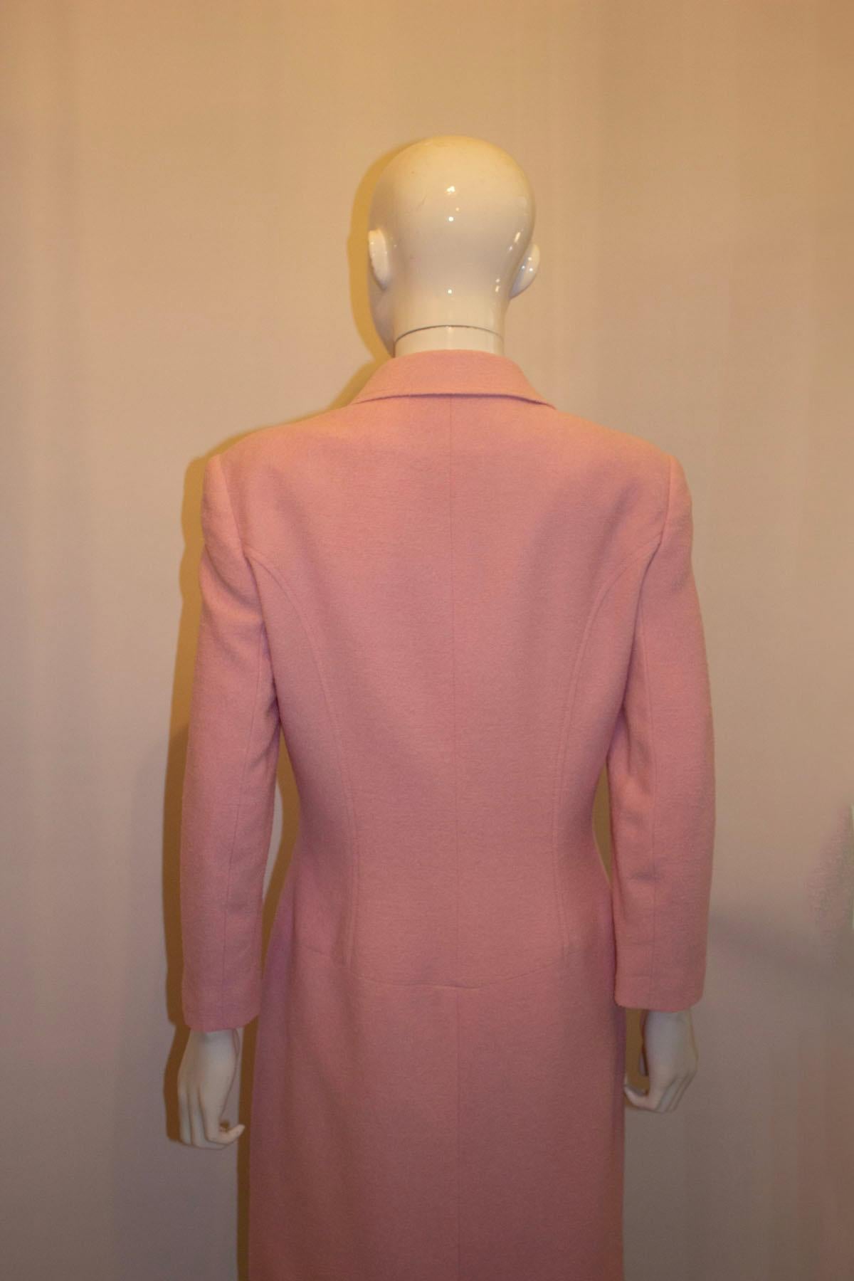 Vintage Bruce Oldfield Pink Boucle CoatDress In Good Condition For Sale In London, GB