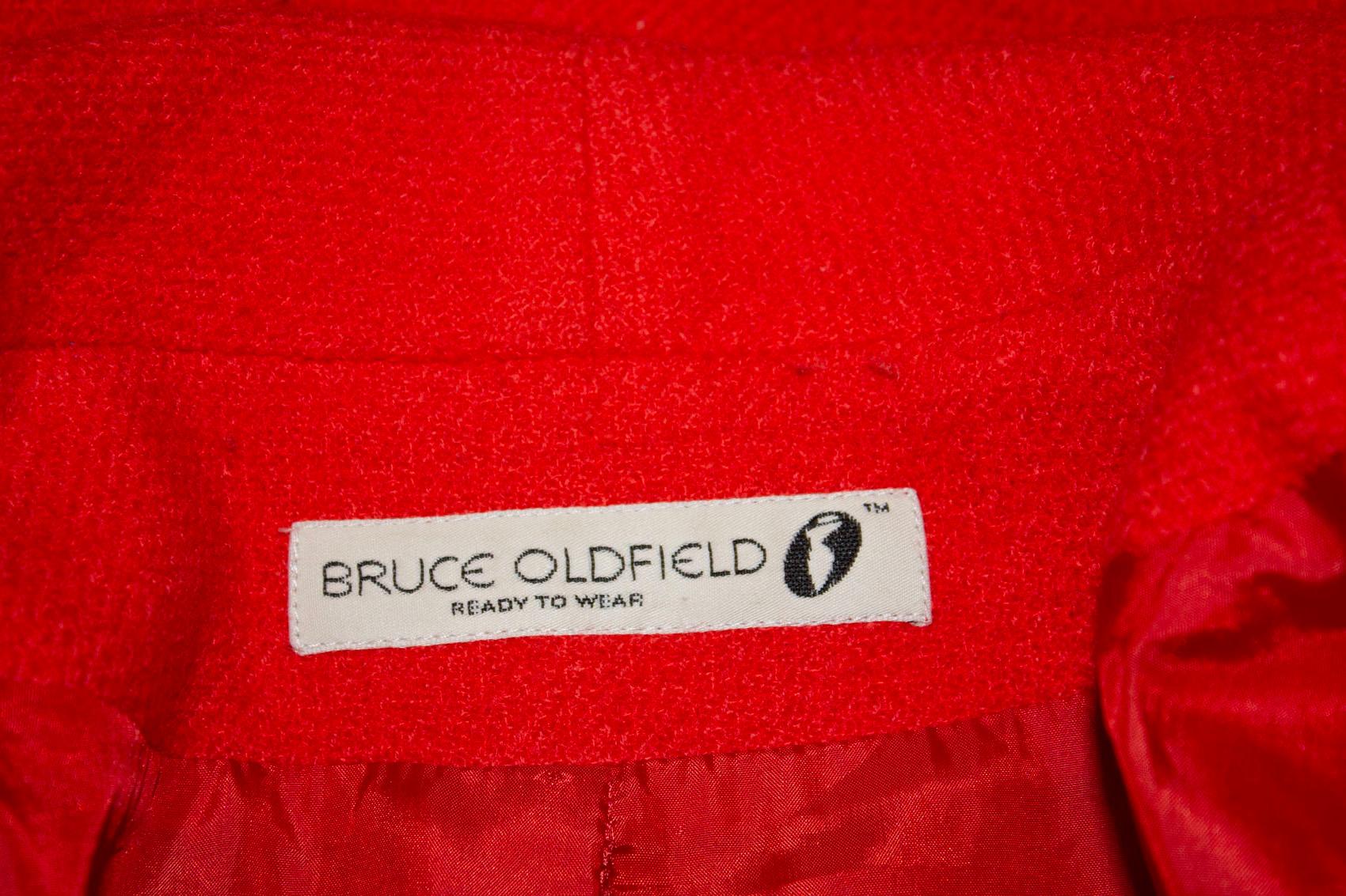 Robe manteau bouclé rouge vintage Bruce Oldfield en vente 1