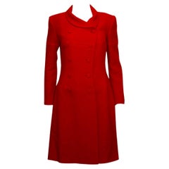 Bruce Oldfield Rotes Boucle-Mantelkleid, Vintage