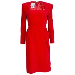 Vintage Bruce Oldfield Rotes Samtkleid