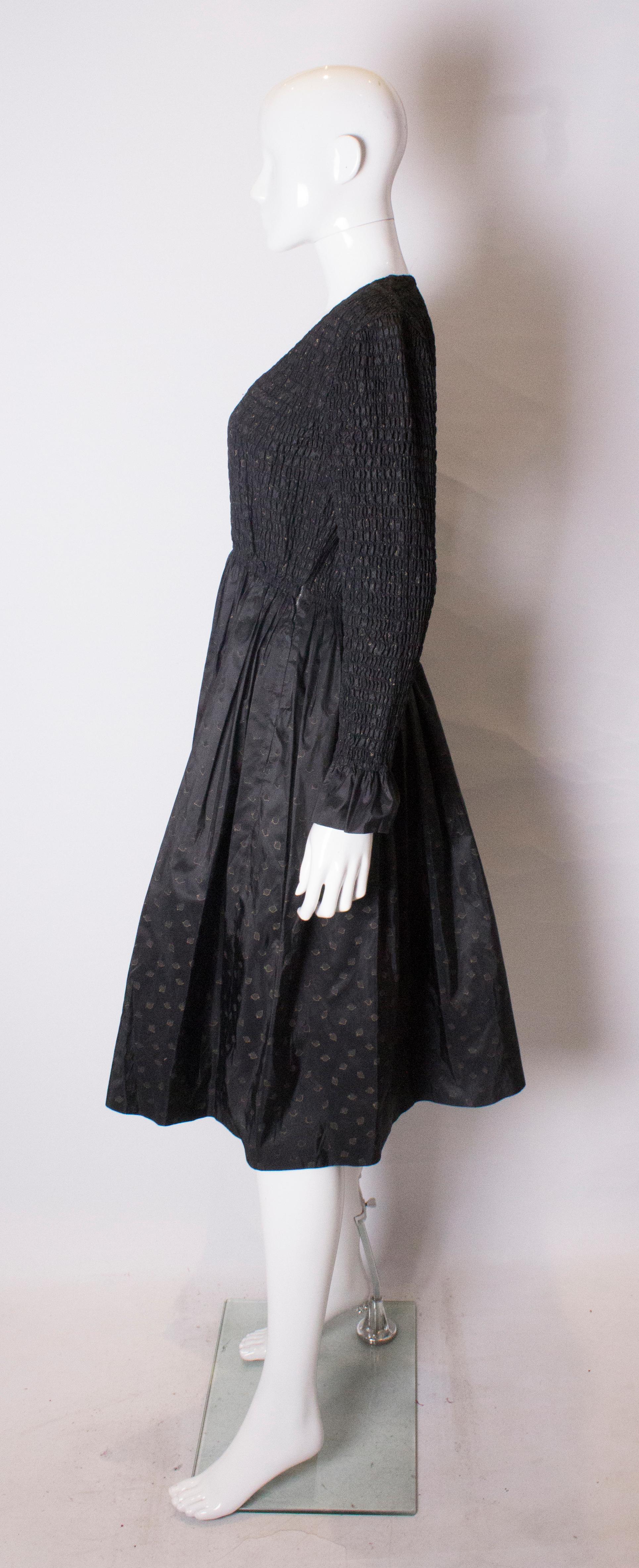 Black Vintage Bruce Oldfield Silk Dress For Sale