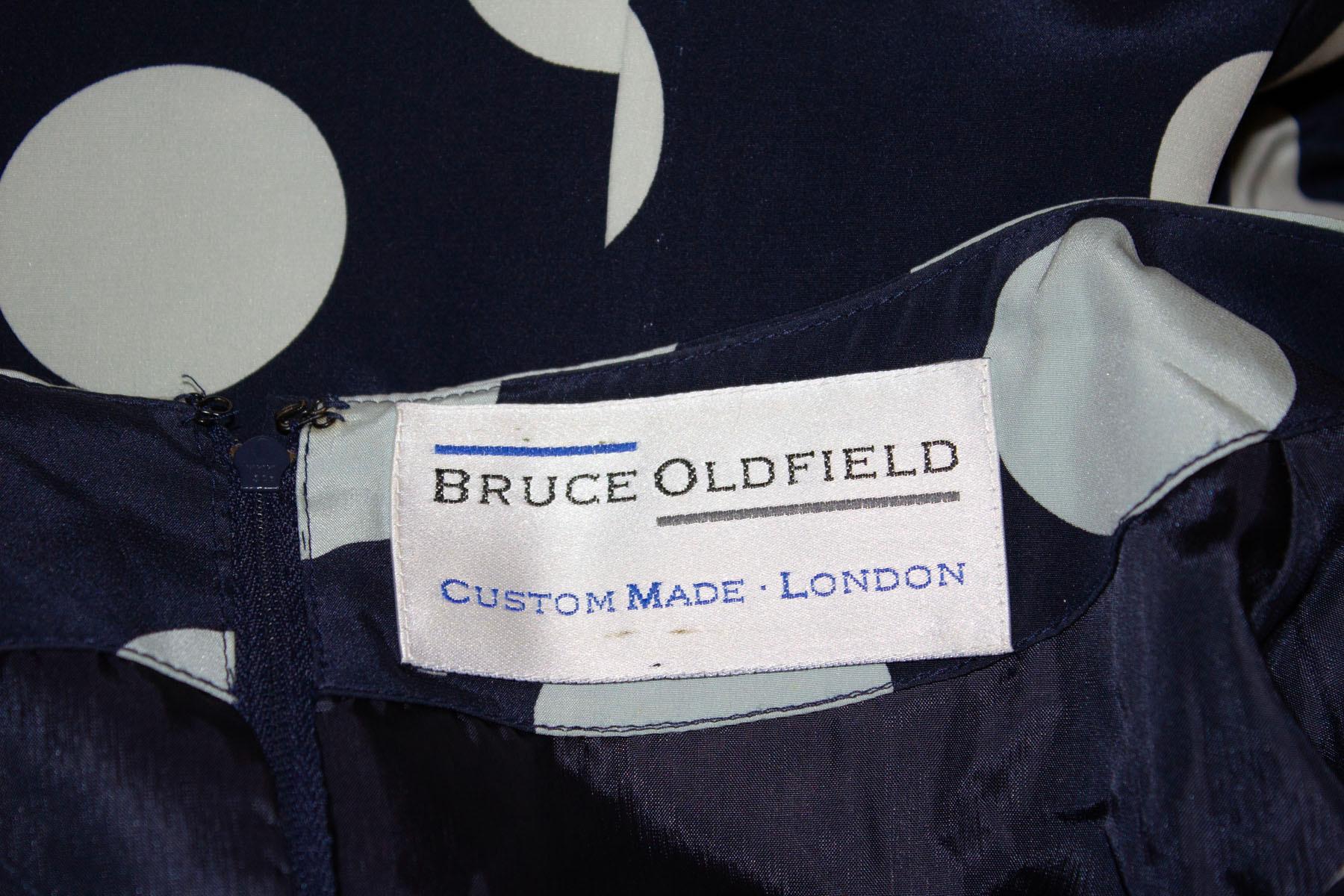 Women's Vintage Bruce Oldfield Silk Spot Dress For Sale