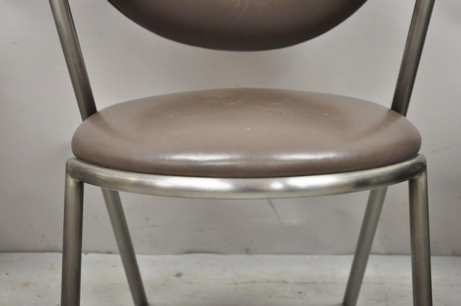 Vintage Brueton Mid-Century Modern Tubular Steel Cat Eye Chairs, a Pair For Sale 6