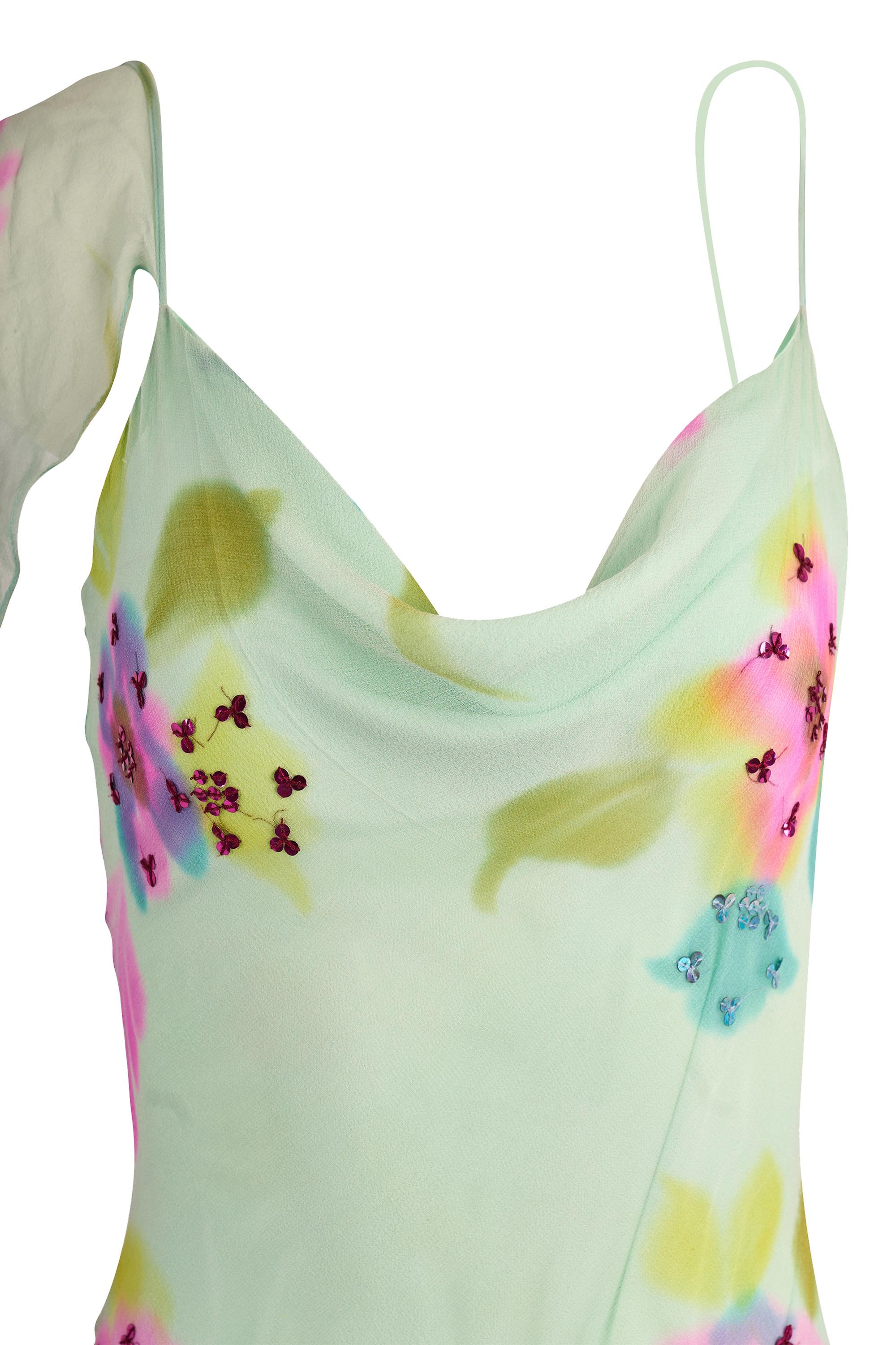 Vestido Midi Vintage Brunella Estampado Floral Azul Claro Gris en venta