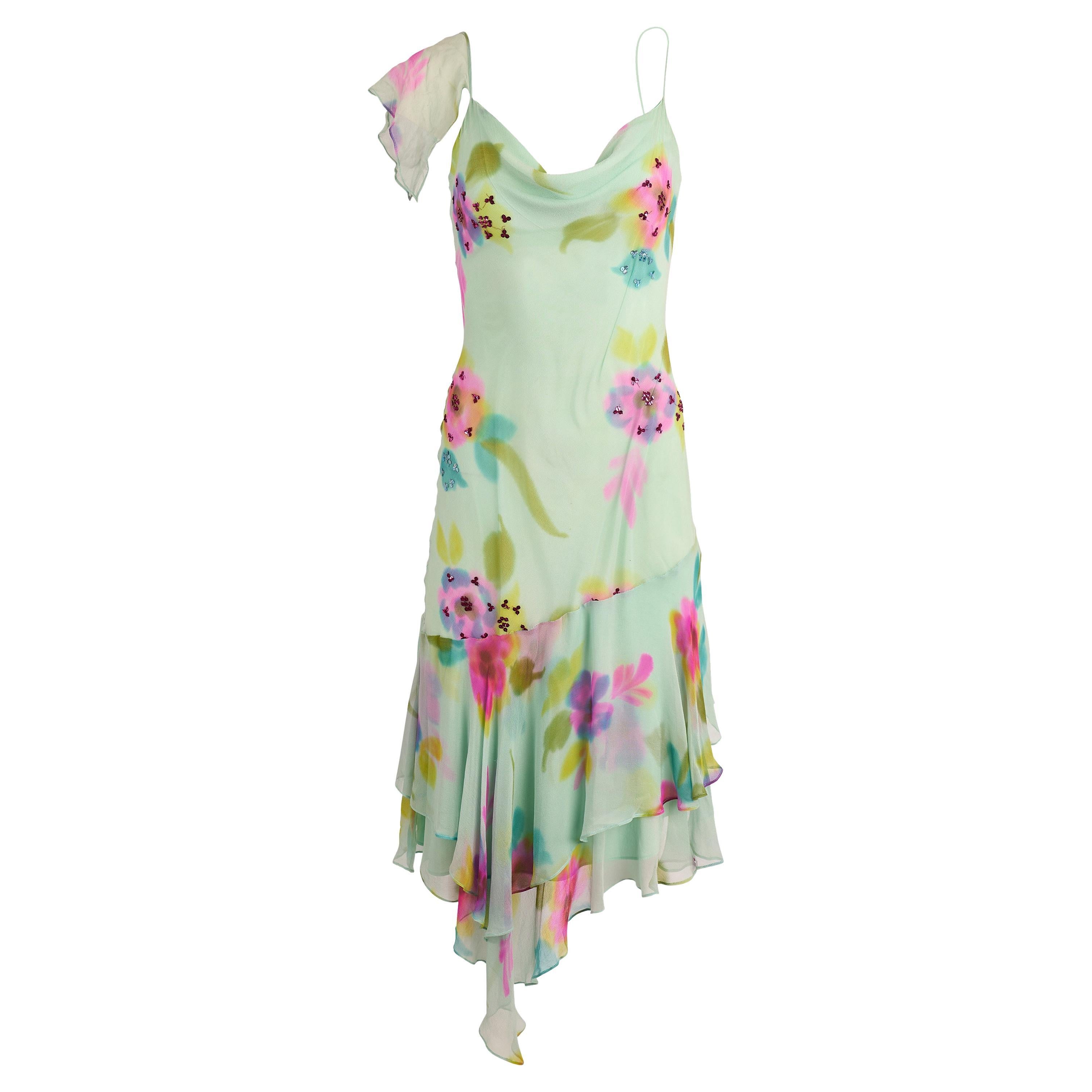 Vestido Midi Vintage Brunella Estampado Floral Azul Claro