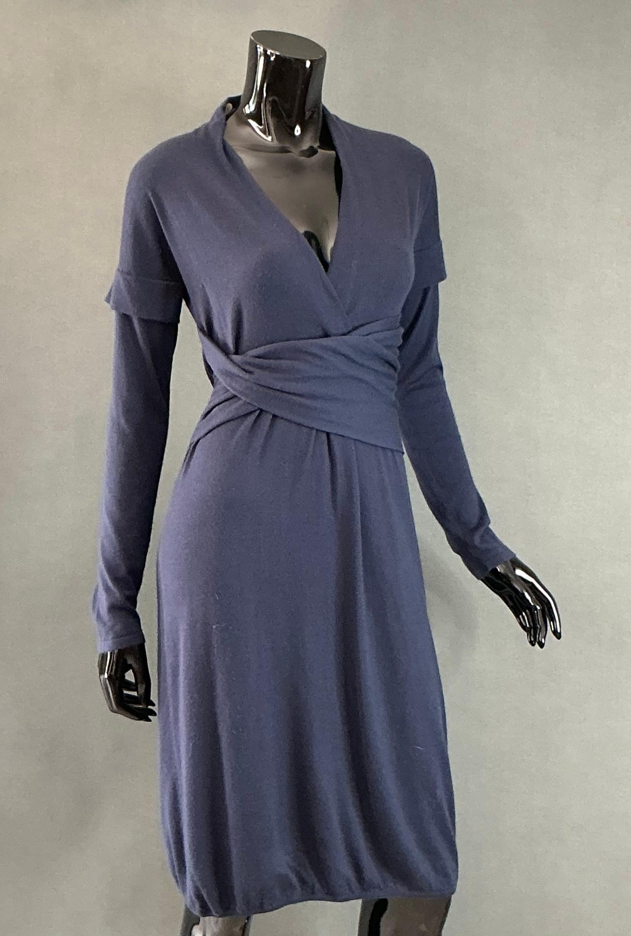 Black Vintage Brunello Cucinelli Cashmere Navy Dress For Sale