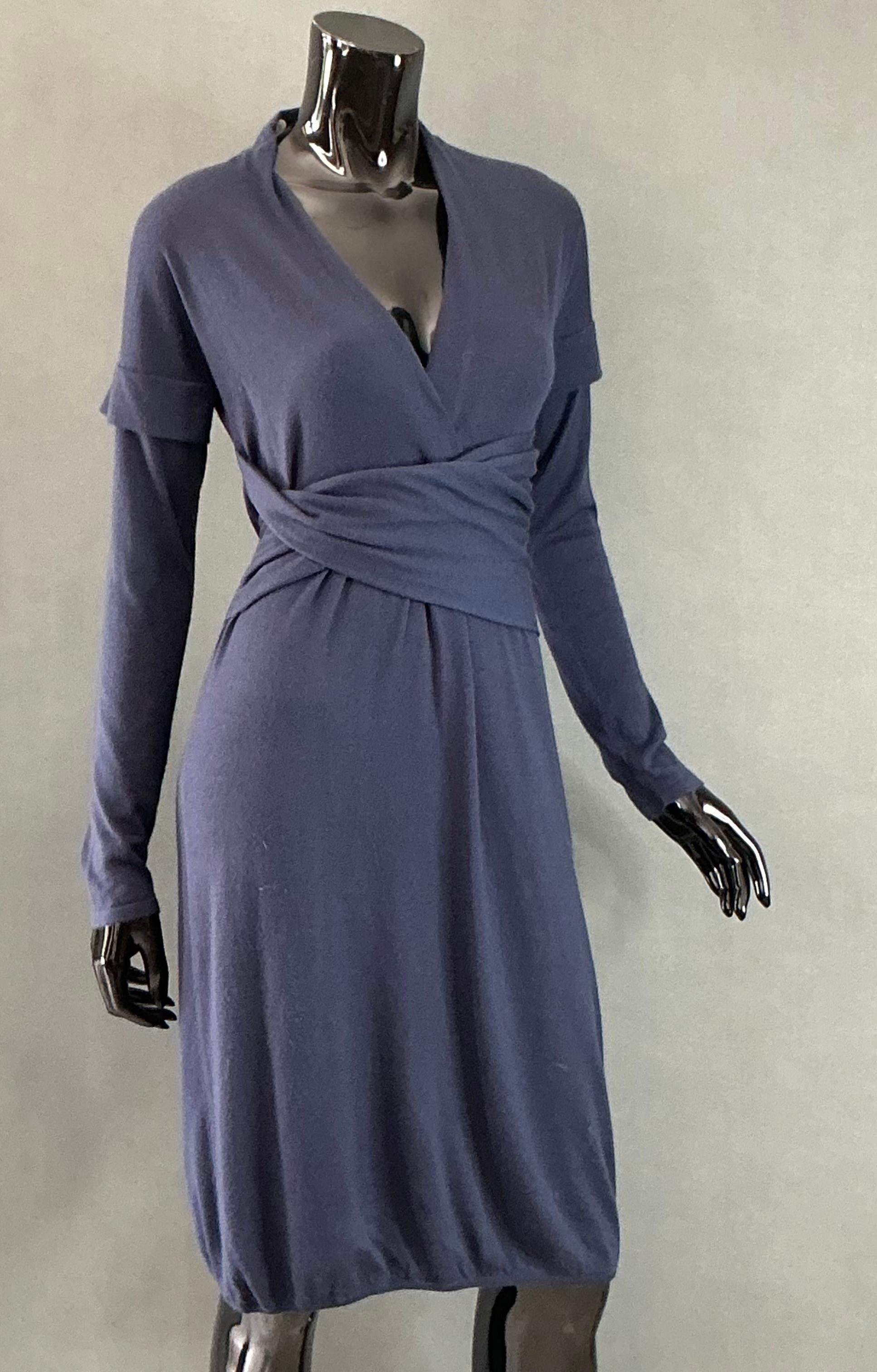 Women's or Men's Vintage Brunello Cucinelli Cashmere Navy Dress For Sale