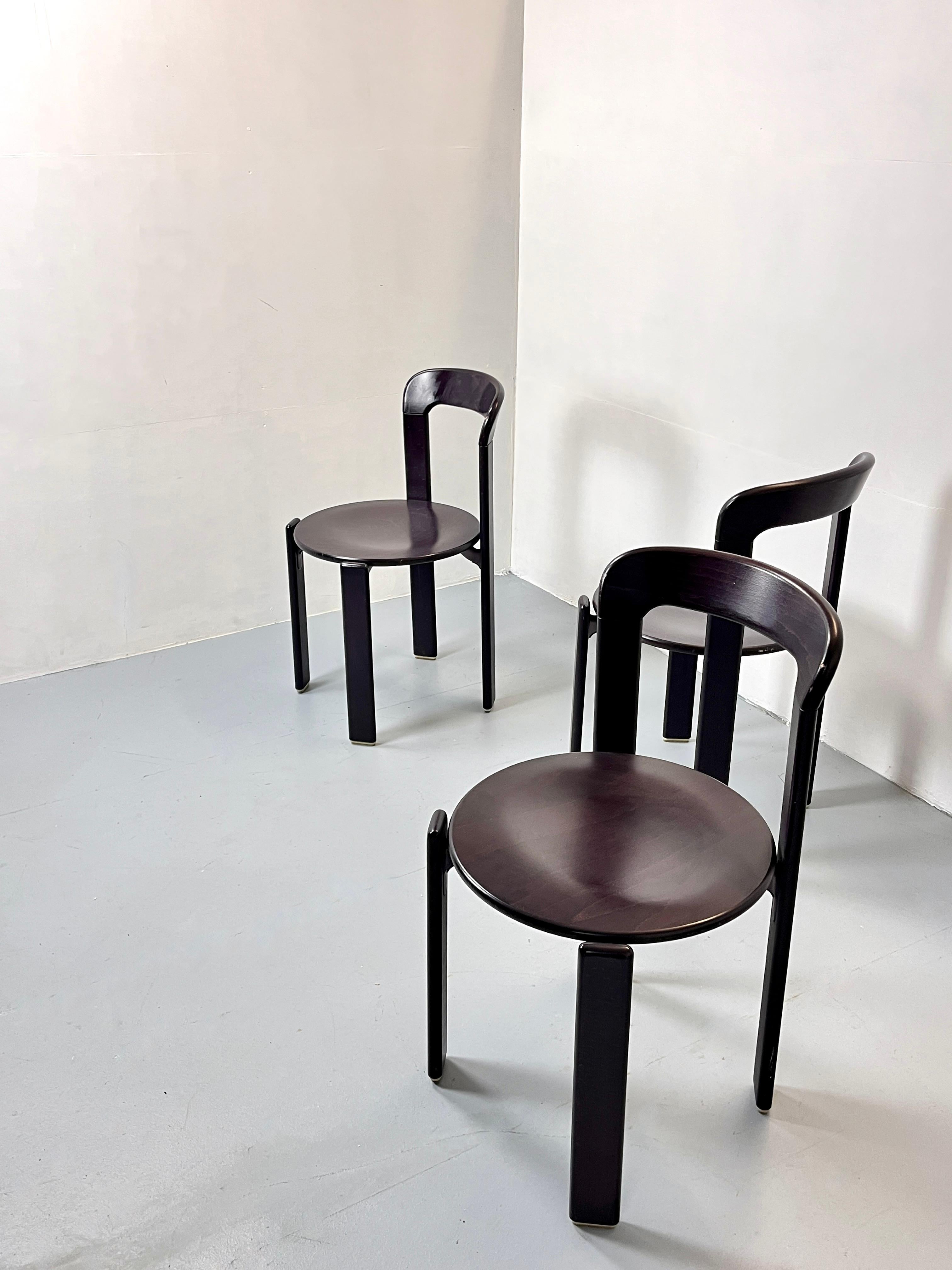 Vintage Bruno Rey Chairs by Kusch Co. in Eggplant / Violett, 1970s 3