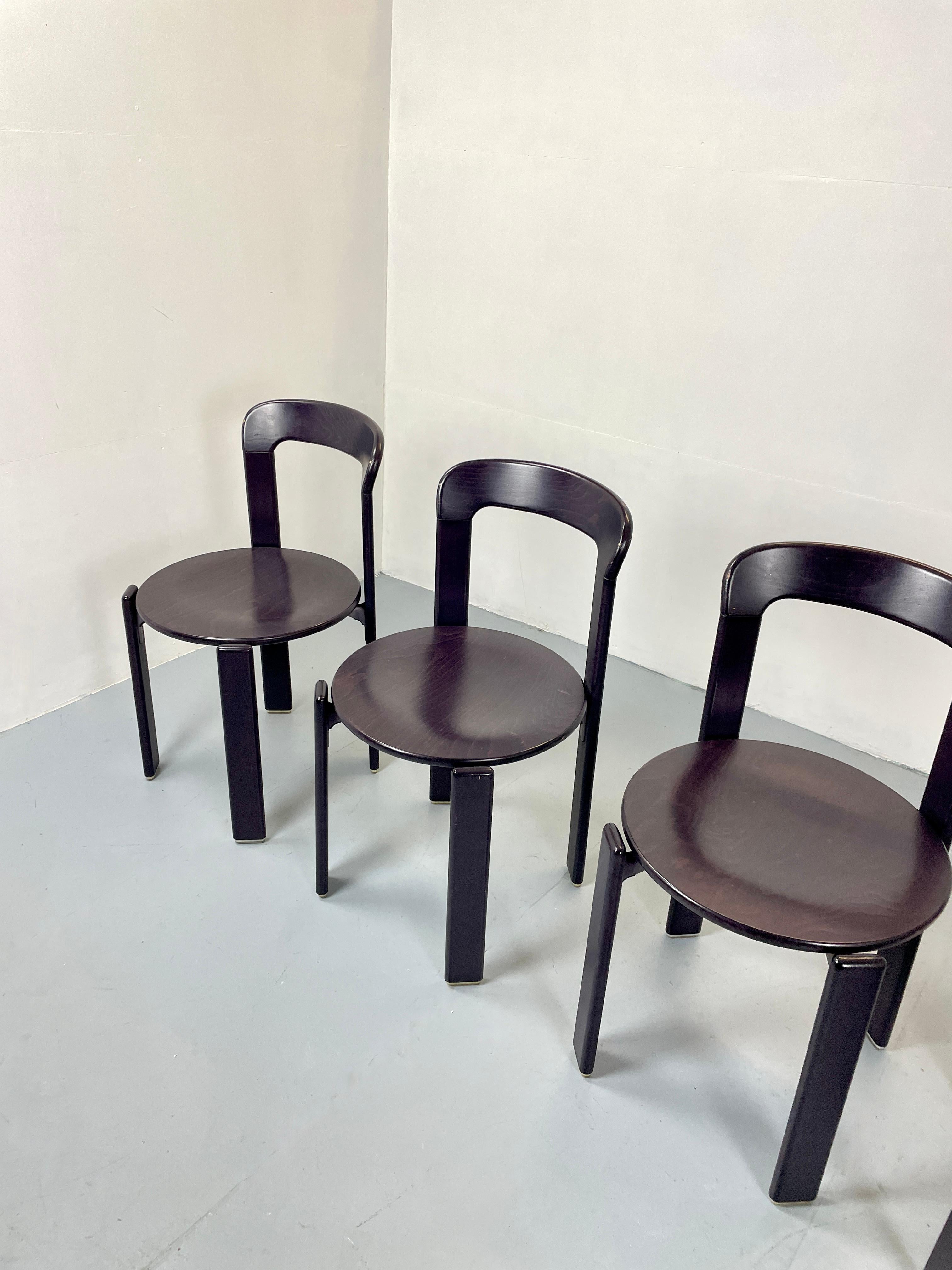 Vintage Bruno Rey Chairs by Kusch Co. in Eggplant / Violett, 1970s In Good Condition In Alsdorf, NW
