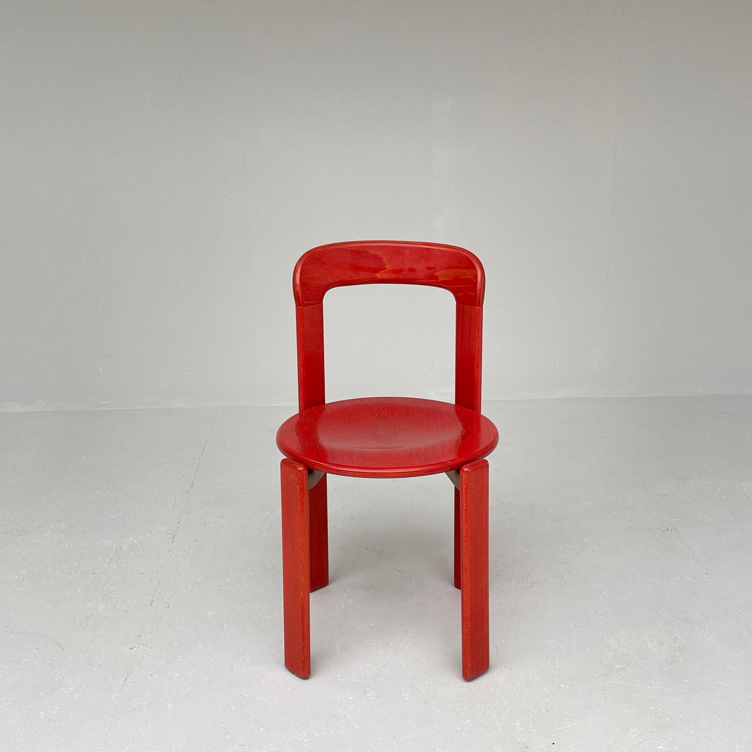 Vintage Bruno Rey Chairs by Kusch Co. in Red, 1970s 4