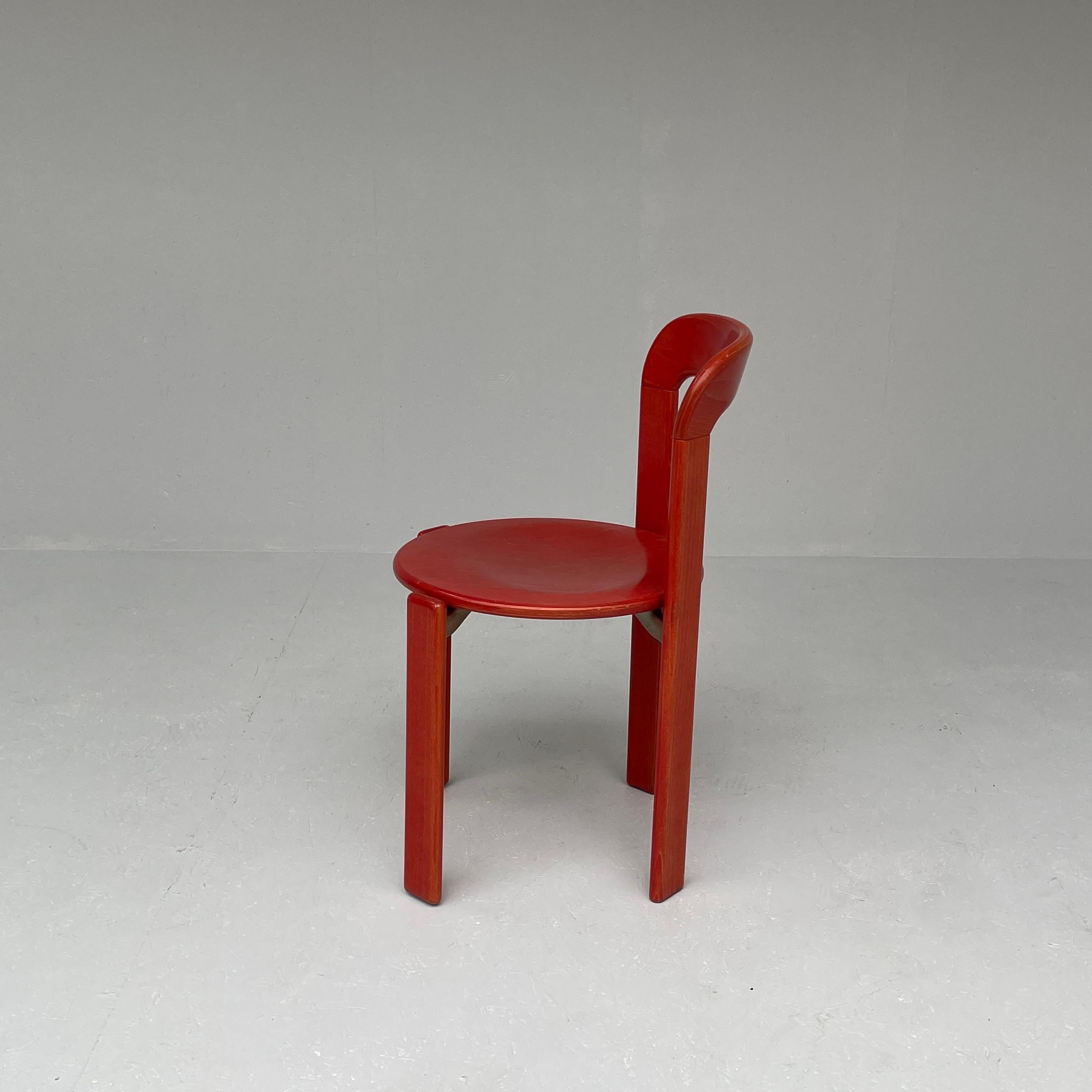 Vintage Bruno Rey Chairs by Kusch Co. in Red, 1970s 5