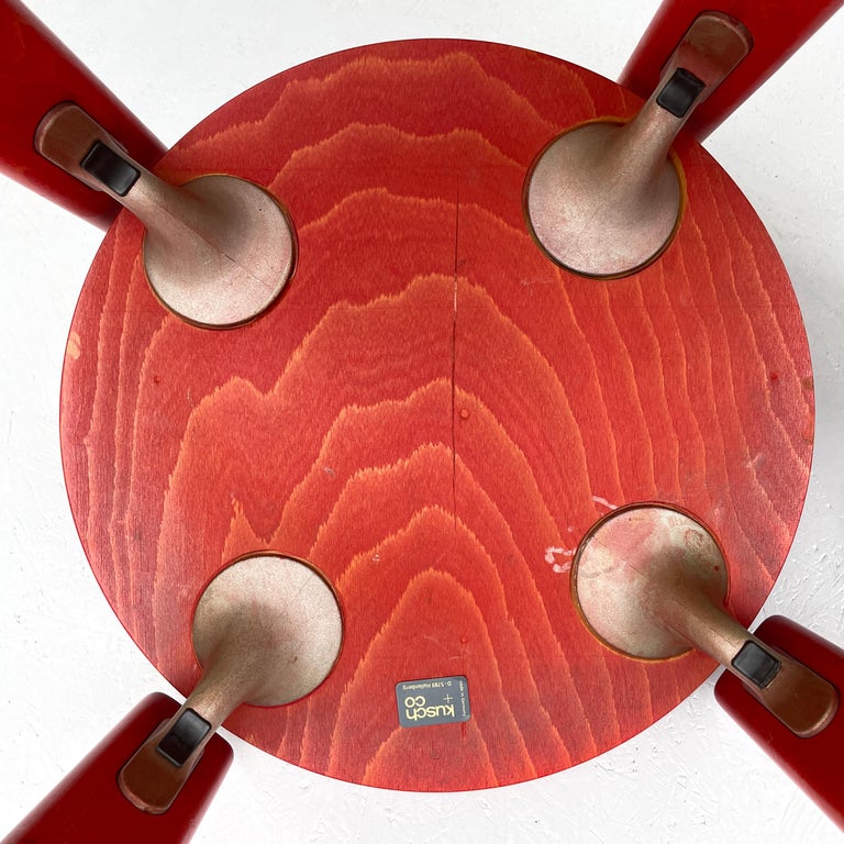 Vintage Bruno Rey Chairs by Kusch Co. in Red, 1970s For Sale at 1stDibs