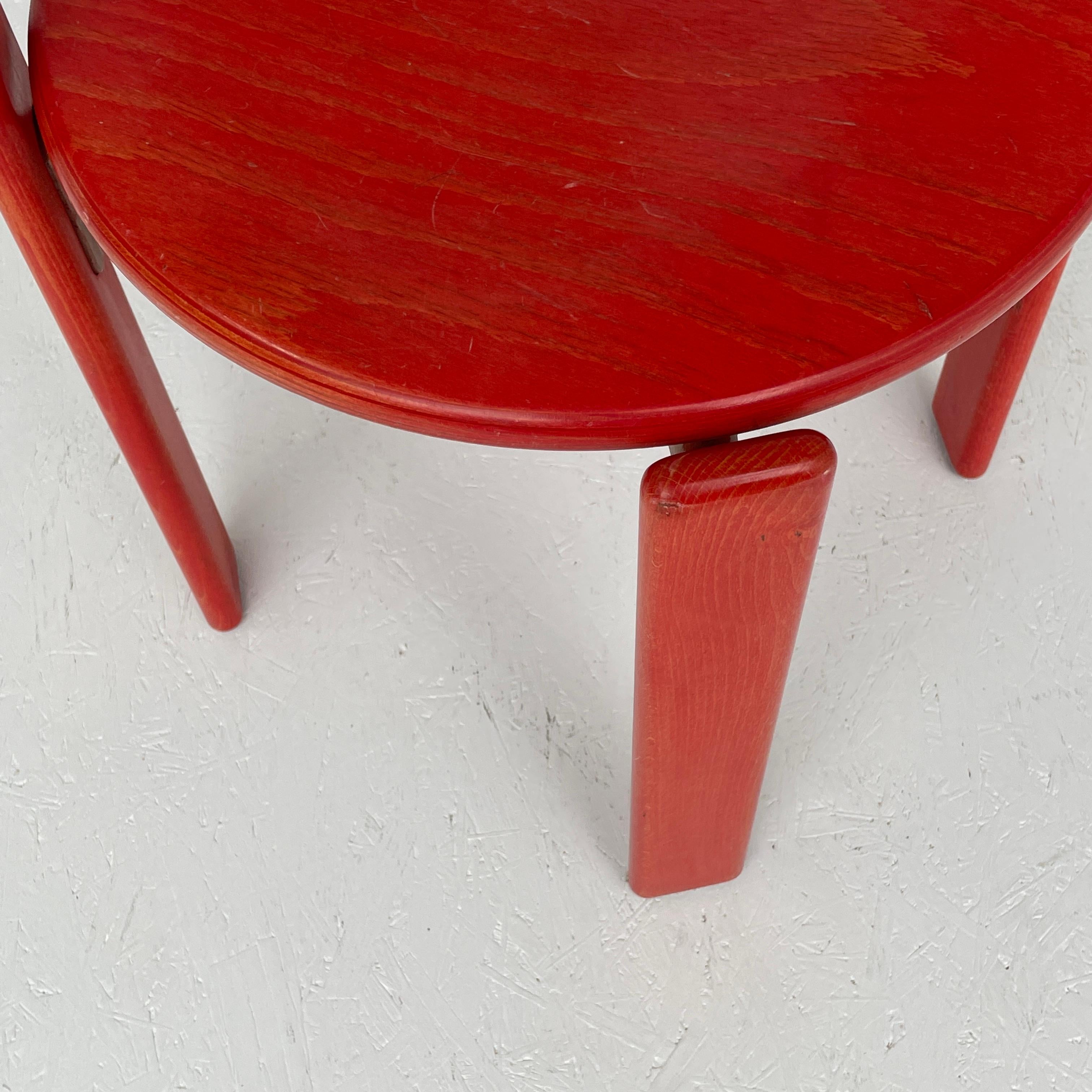 Vintage Bruno Rey Chairs by Kusch Co. in Red, 1970s 2