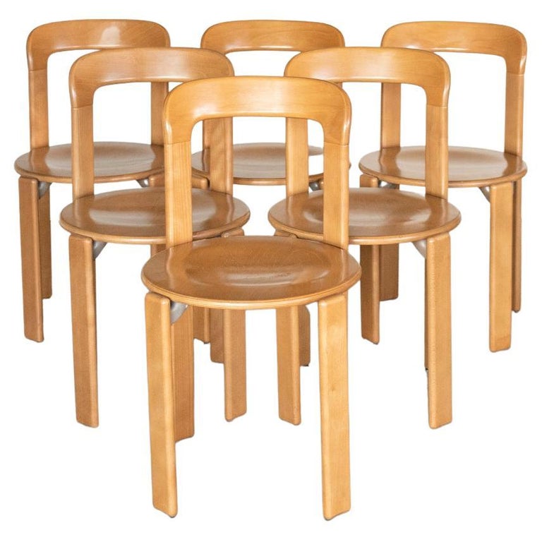 Vintage Bruno Rey Chairs in Beechwood, Set of 6 For Sale at 1stDibs