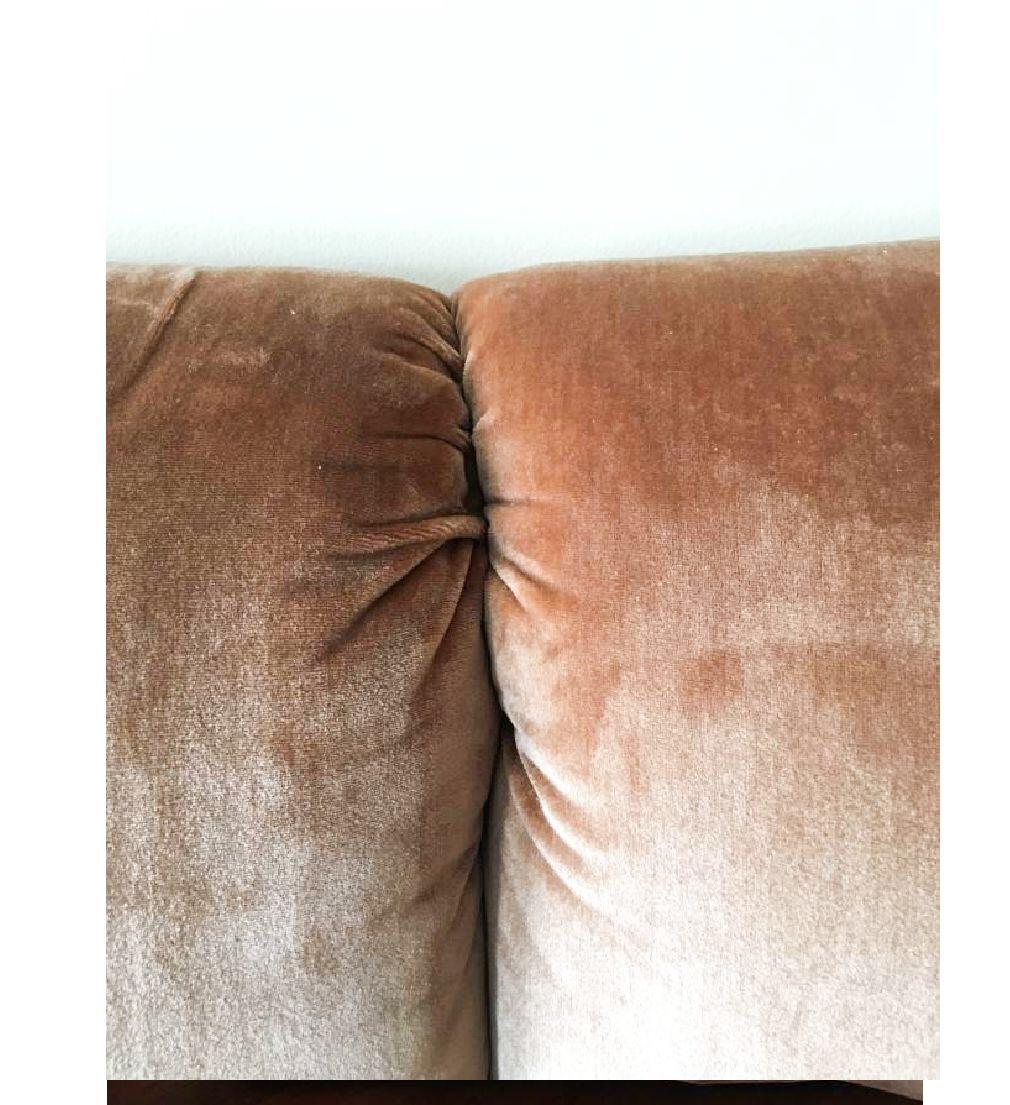 velvet peach sofa