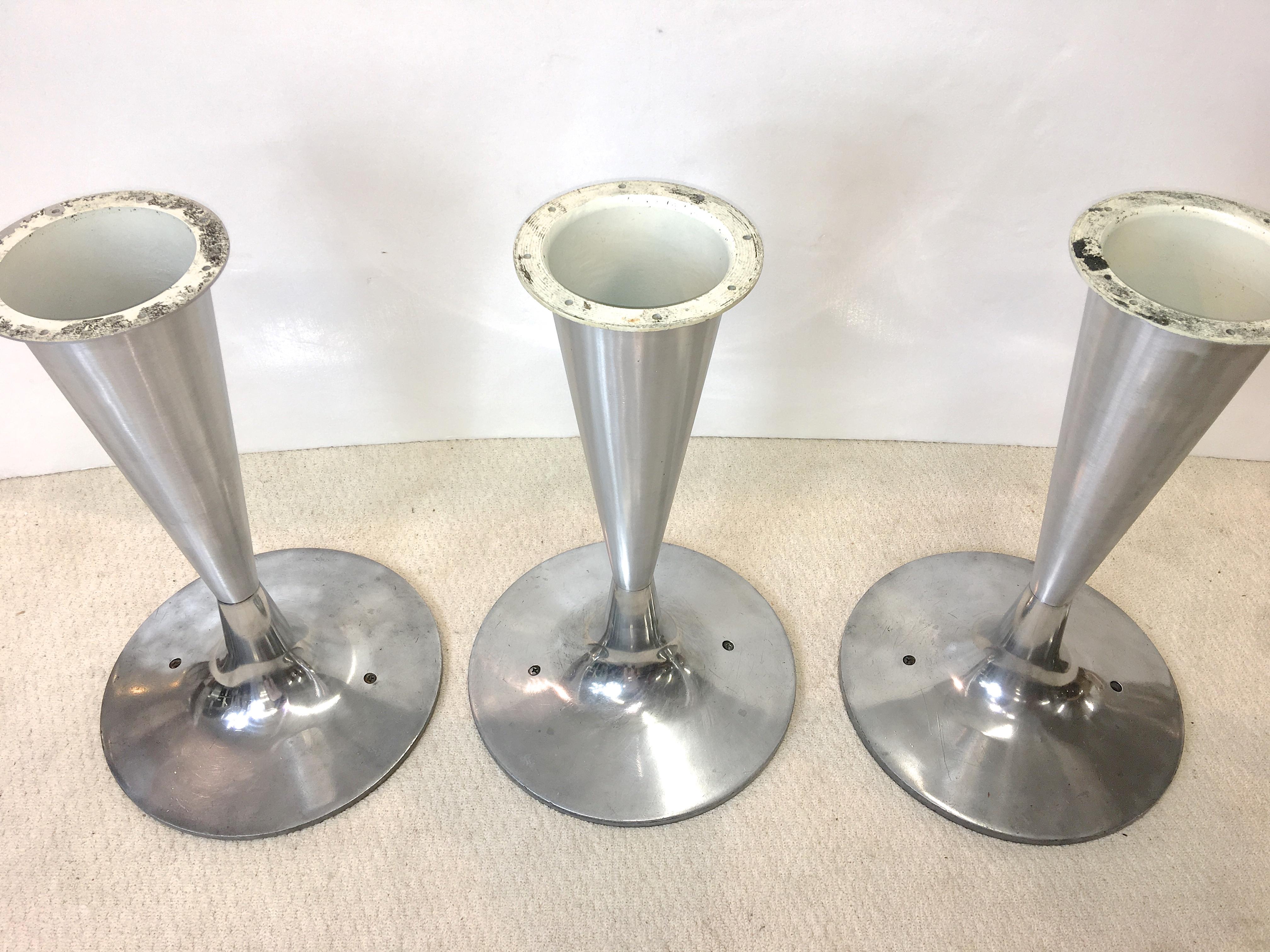 Laminate Vintage Brunswick Bowling Aluminum Bistro Tables For Sale